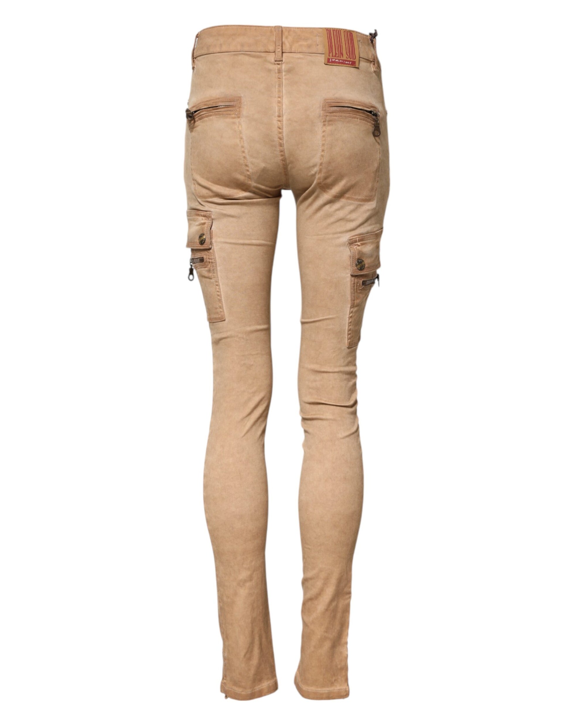 PLEIN SUD Brown Cotton Mid Waist Skinny Denim Jeans