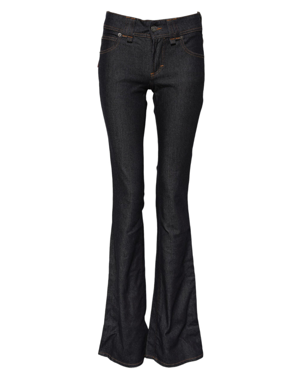 Jeans en denim John Galliano bleu, taille mi-haute, coupe large en coton