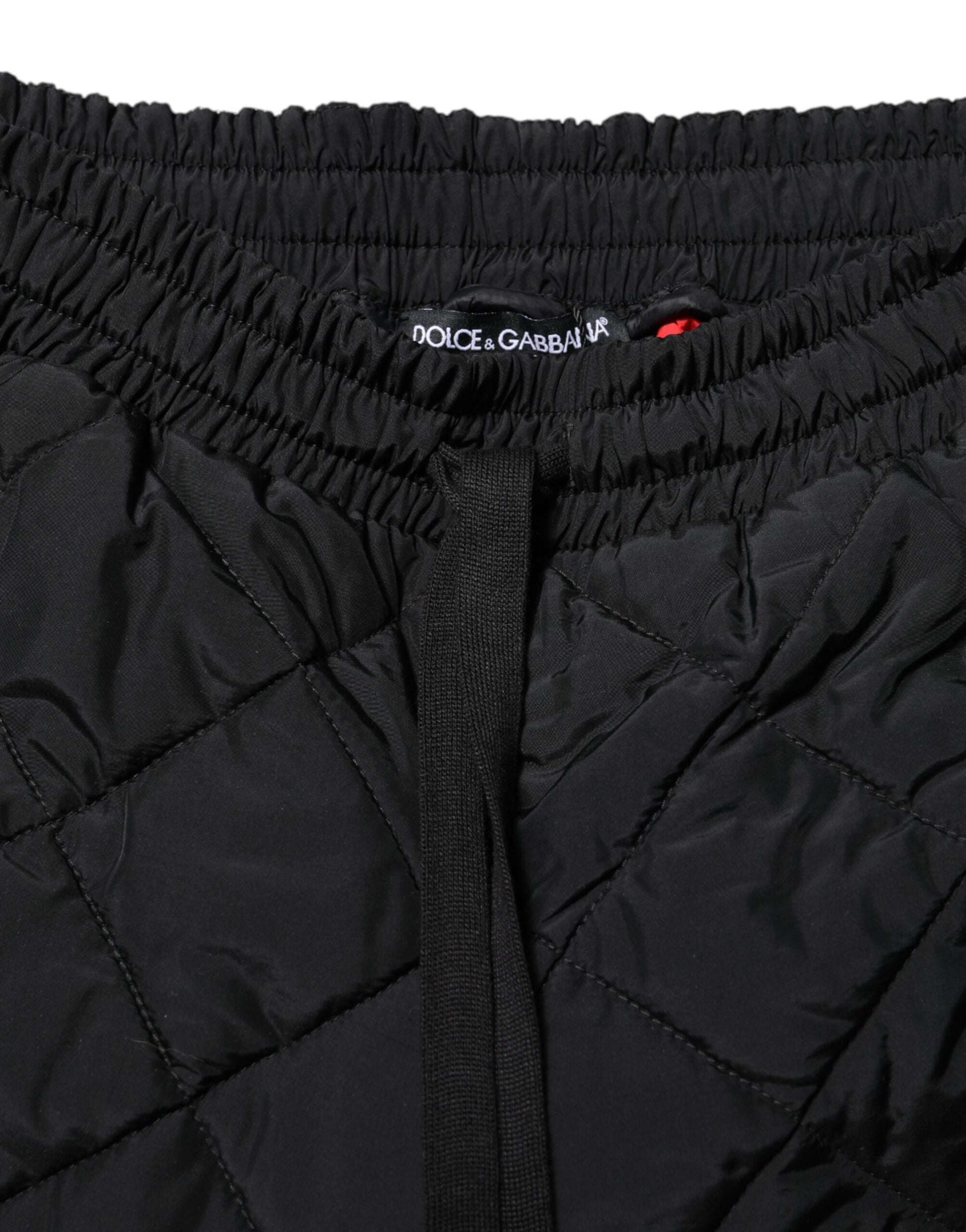 Pantalon de jogging matelassé noir taille mi-haute Dolce & Gabbana