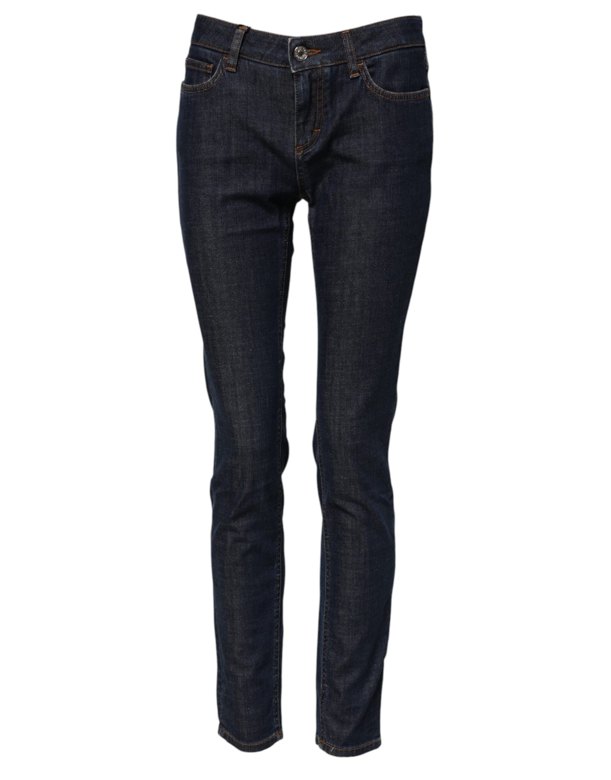 Jean en jean skinny en coton bleu taille mi-haute Dolce & Gabbana
