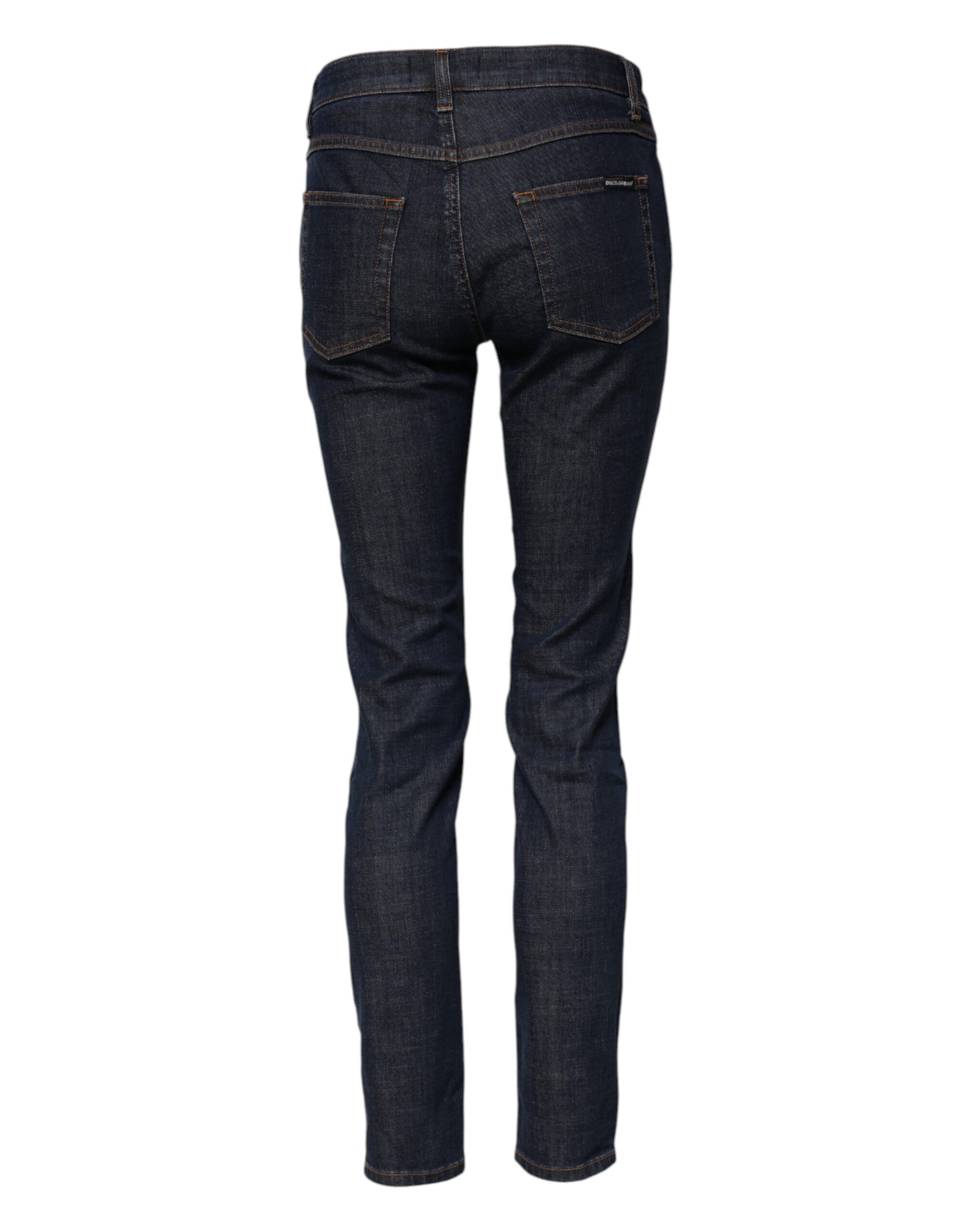 Jean en jean skinny en coton bleu taille mi-haute Dolce & Gabbana