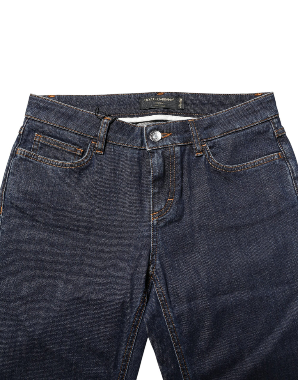 Jean en jean skinny en coton bleu taille mi-haute Dolce & Gabbana