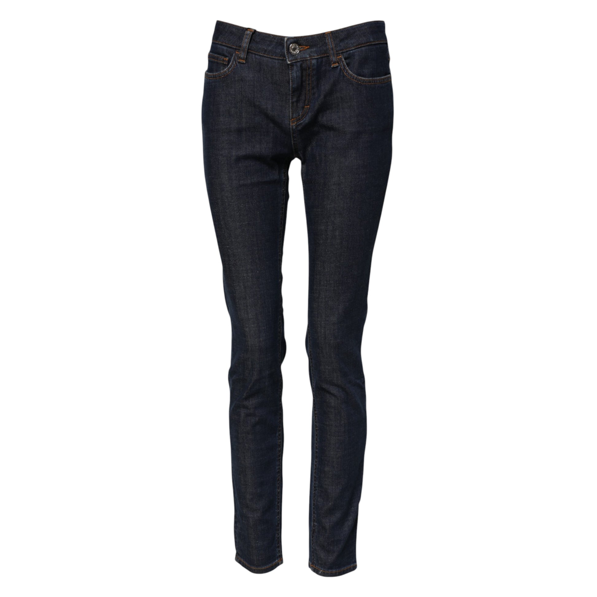Jean en jean skinny en coton bleu taille mi-haute Dolce & Gabbana