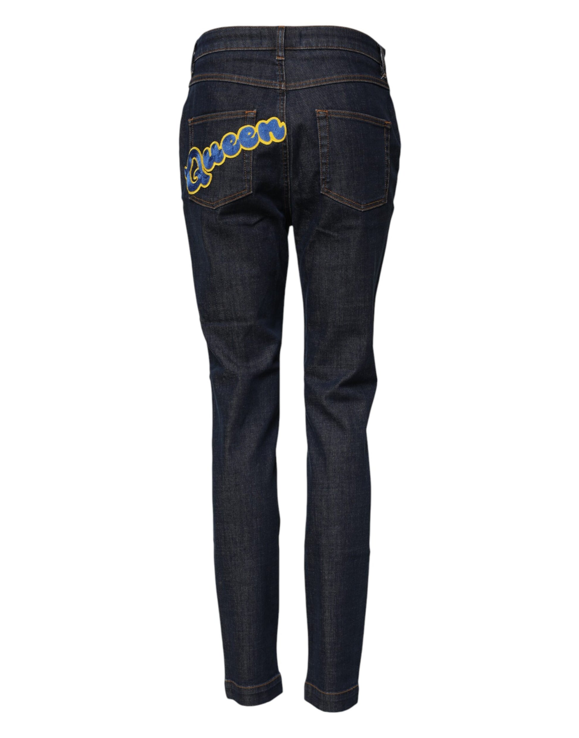 Dolce & Gabbana Blue Skinny Jeans for Women detail view