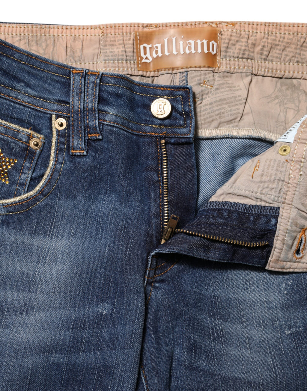 John Galliano Blue Flared Jeans for Women side view