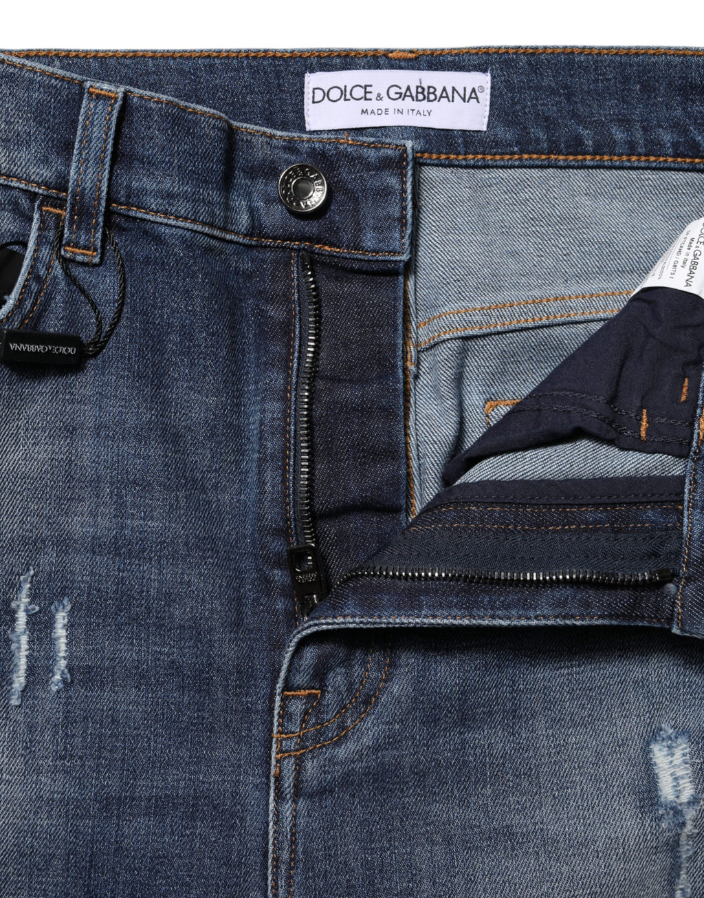 Dolce & Gabbana Blue Skinny Jeans for Women side view