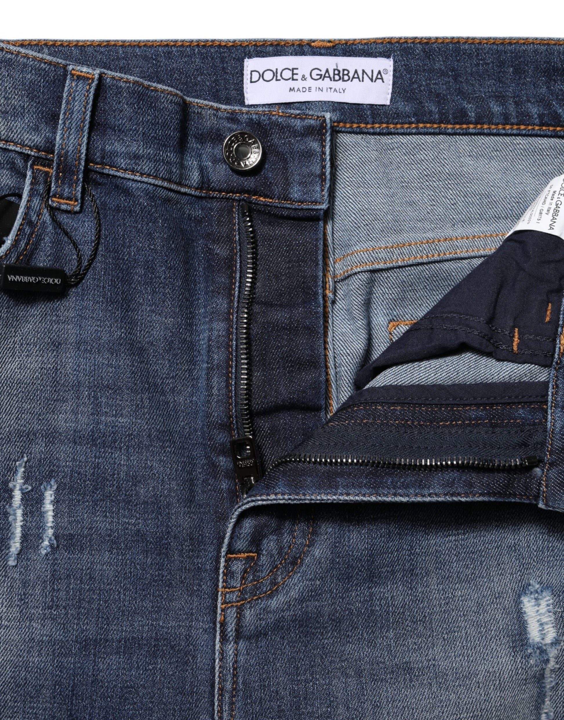 Dolce & Gabbana Blue Skinny Jeans for Women side view