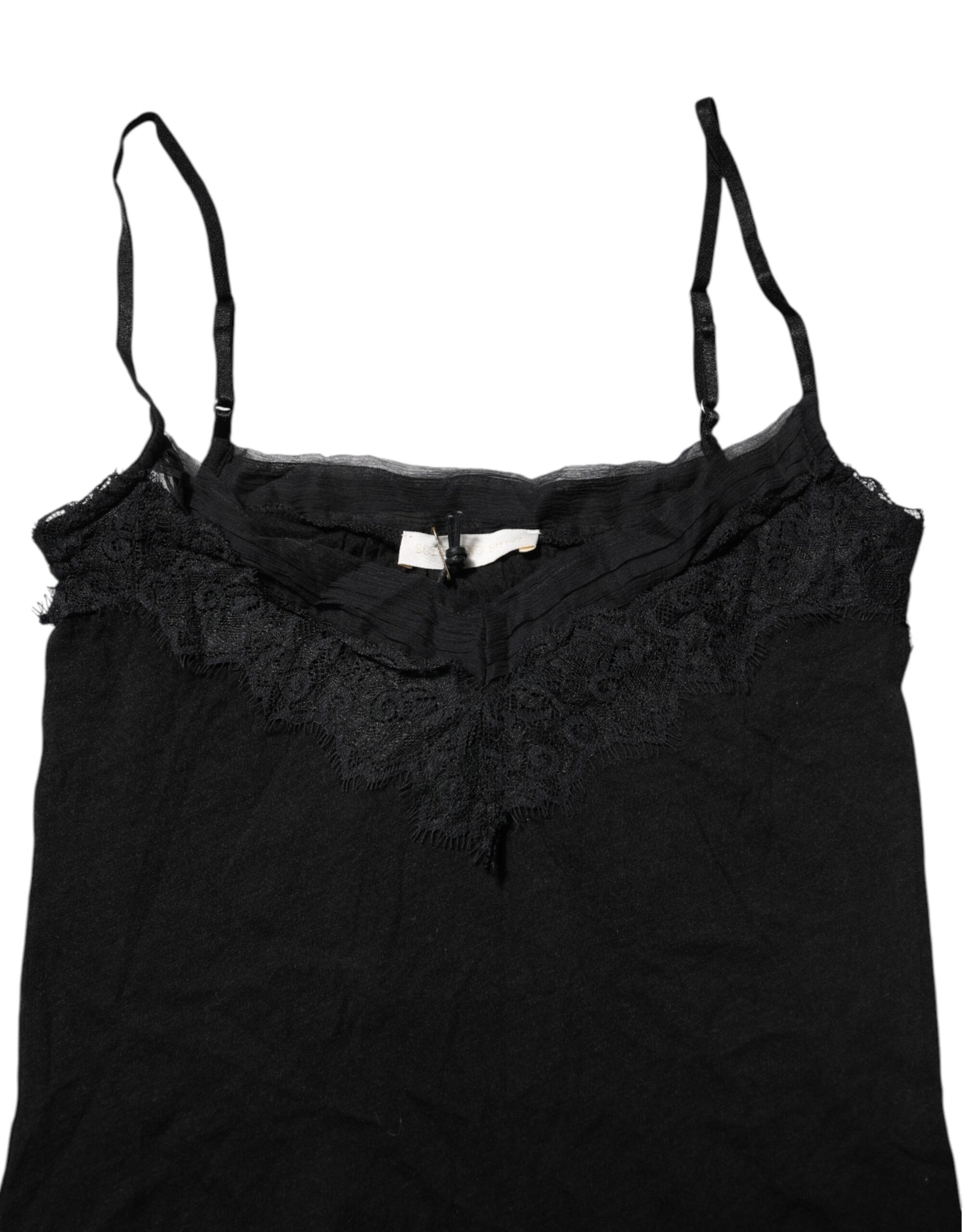 Scervino Street Black Tank Tops T for Women side view