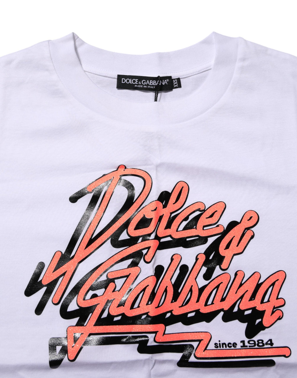 T-shirt col rond Dolce & Gabbana en coton blanc à imprimé graphique