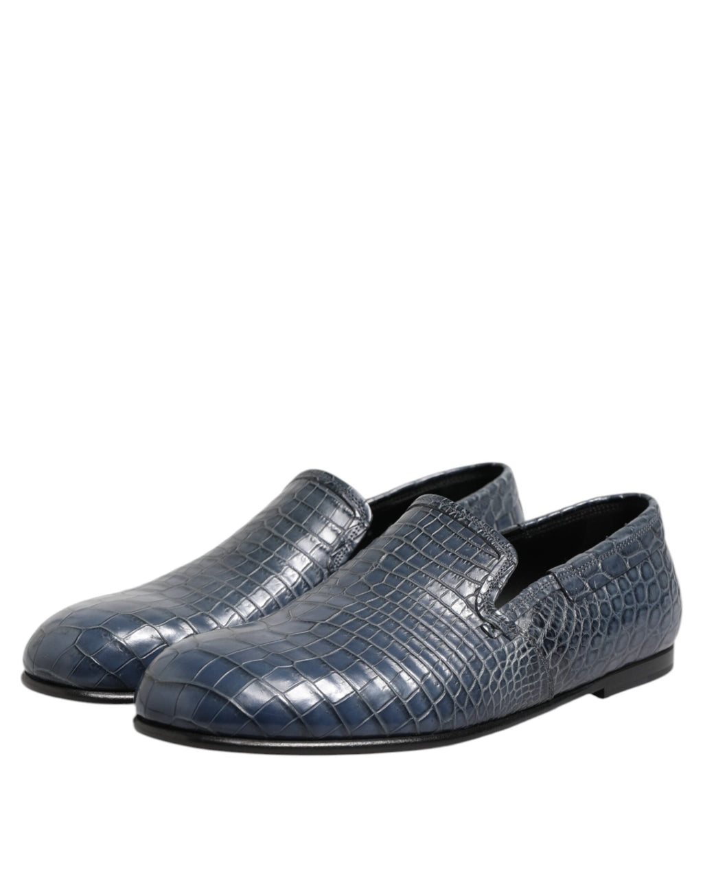 Dolce & Gabbana Blue Slip On Loafers for Men side view