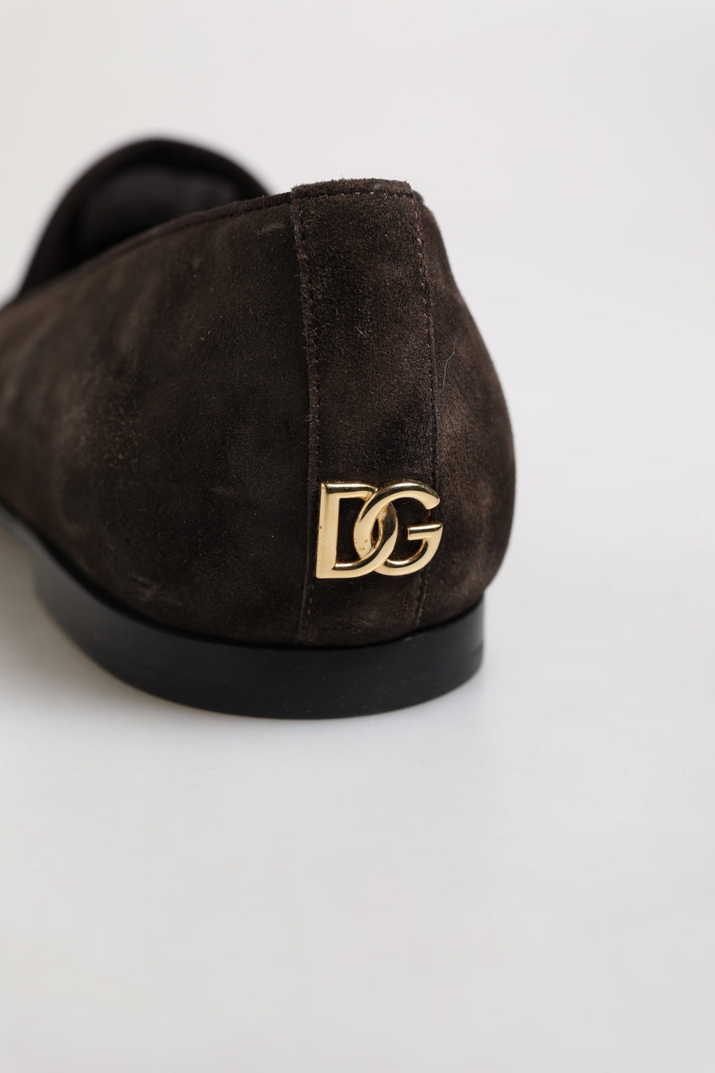 Dolce & Gabbana Braune Samt-Leder Slipper Loafer Schuhe