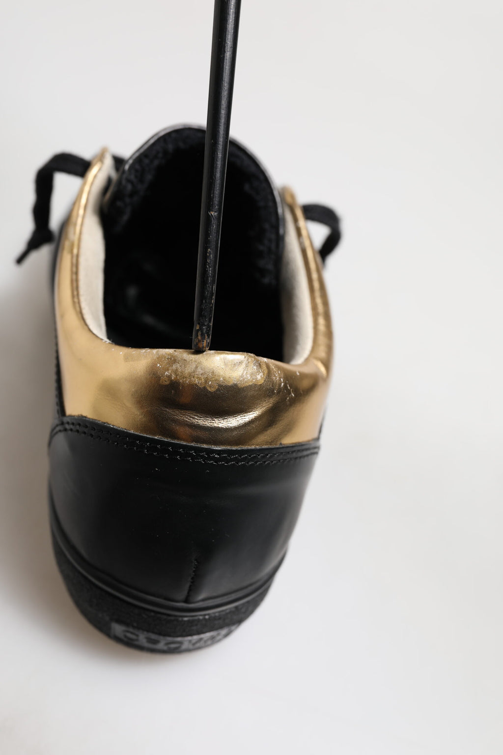 Leather Crown Black Low Top Sneakers for Women additional view