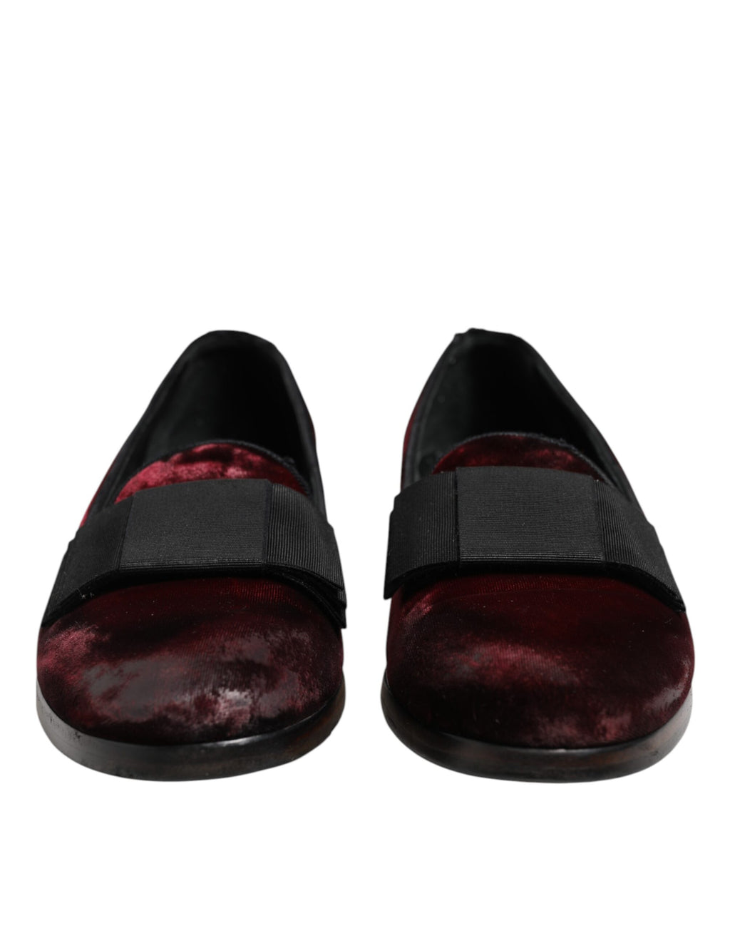 Dolce & Gabbana Mocassins habillés en velours rouge pour hommes