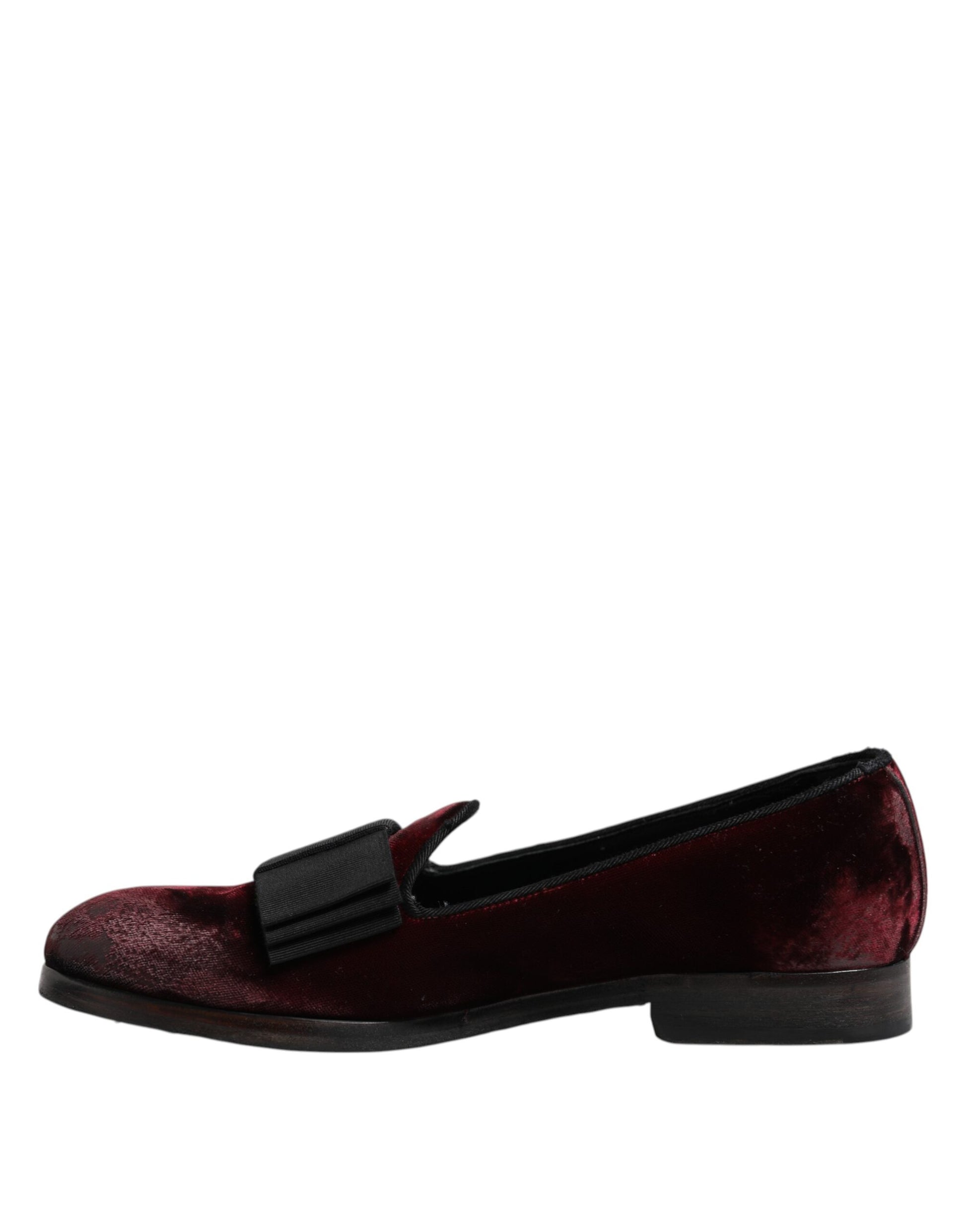 Dolce & Gabbana Mocassins habillés en velours rouge pour hommes