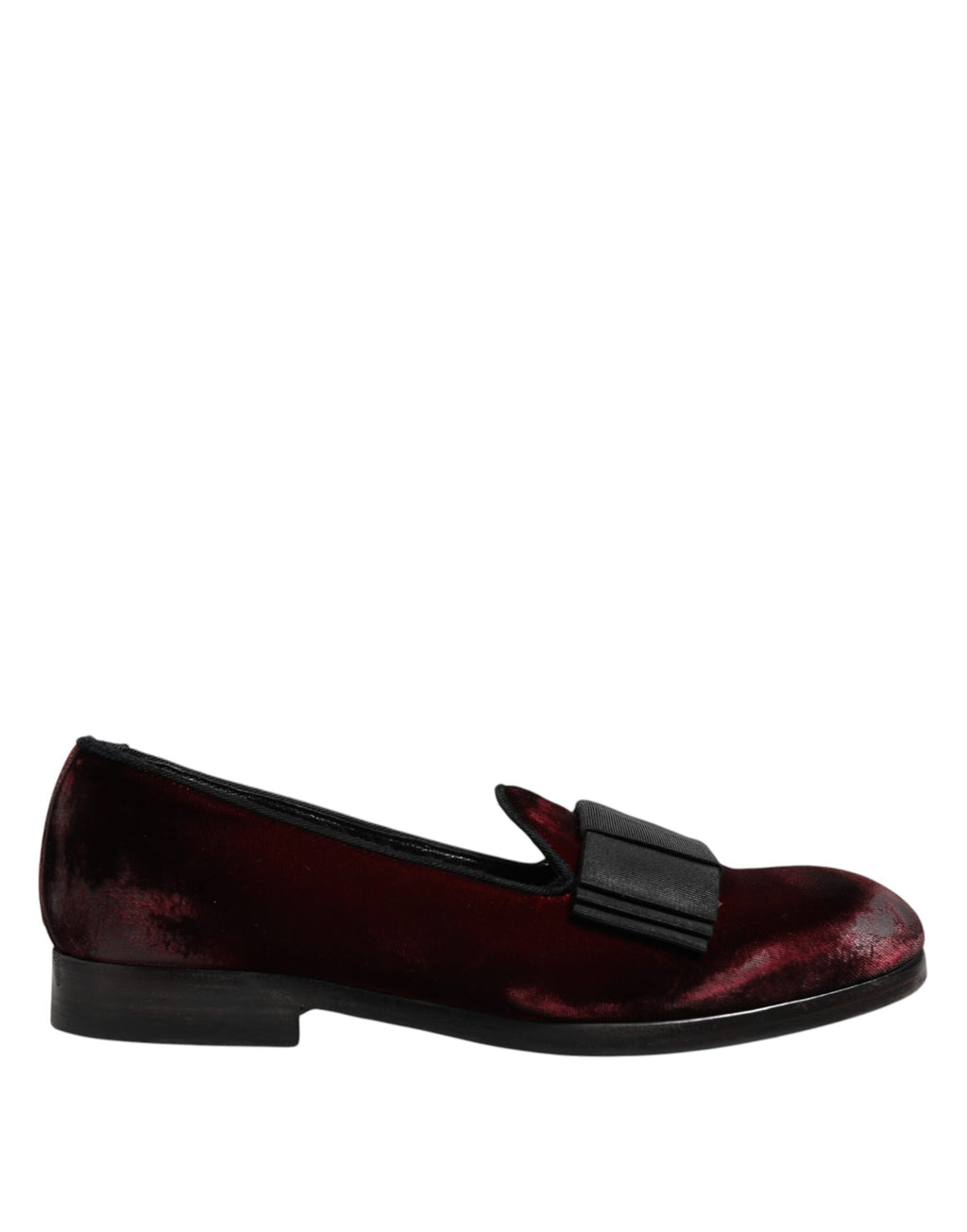Dolce & Gabbana Mocassins habillés en velours rouge pour hommes