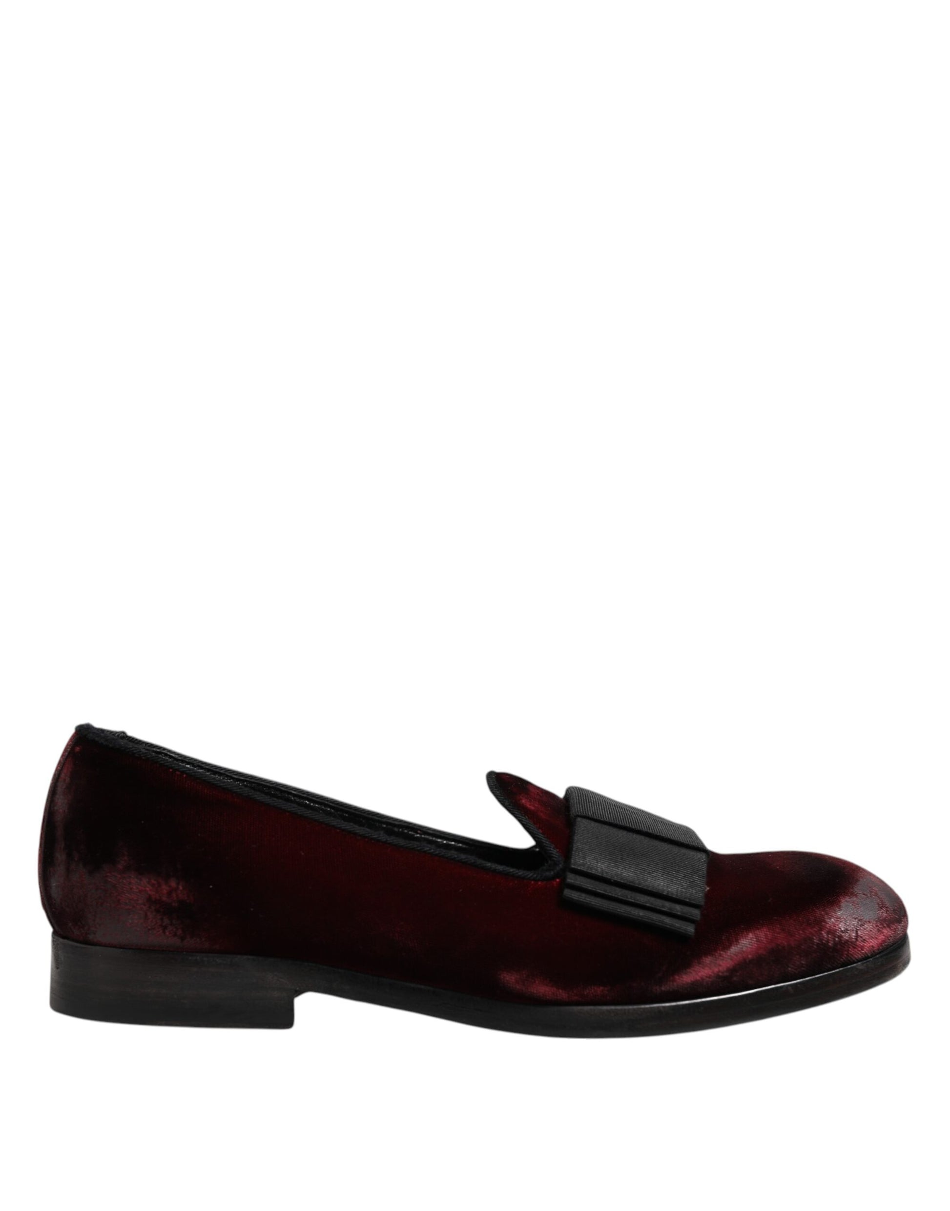 Dolce & Gabbana Mocassins habillés en velours rouge pour hommes
