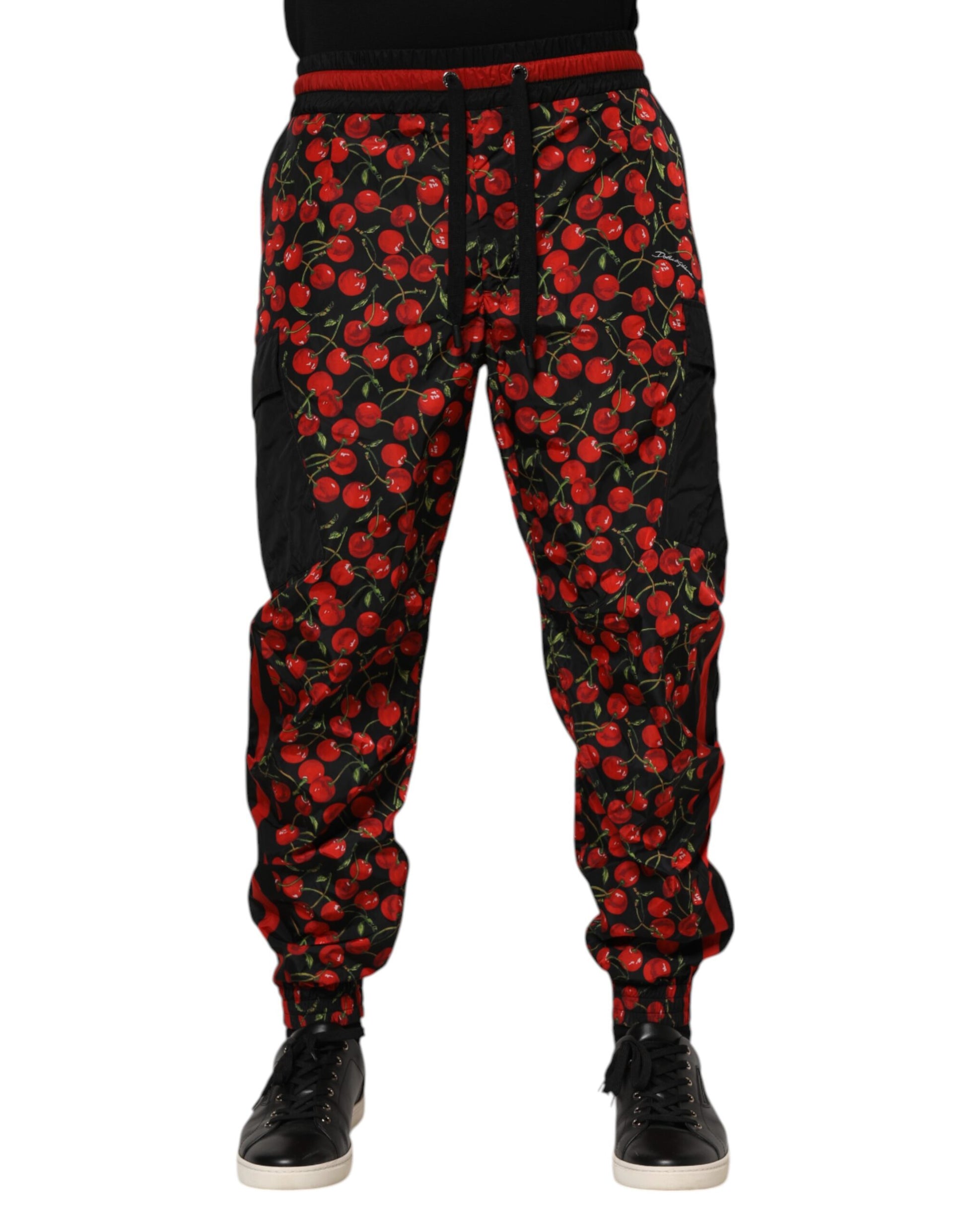 Dolce & Gabbana Pantalon de jogging Homme imprimé cerises noires et rouges