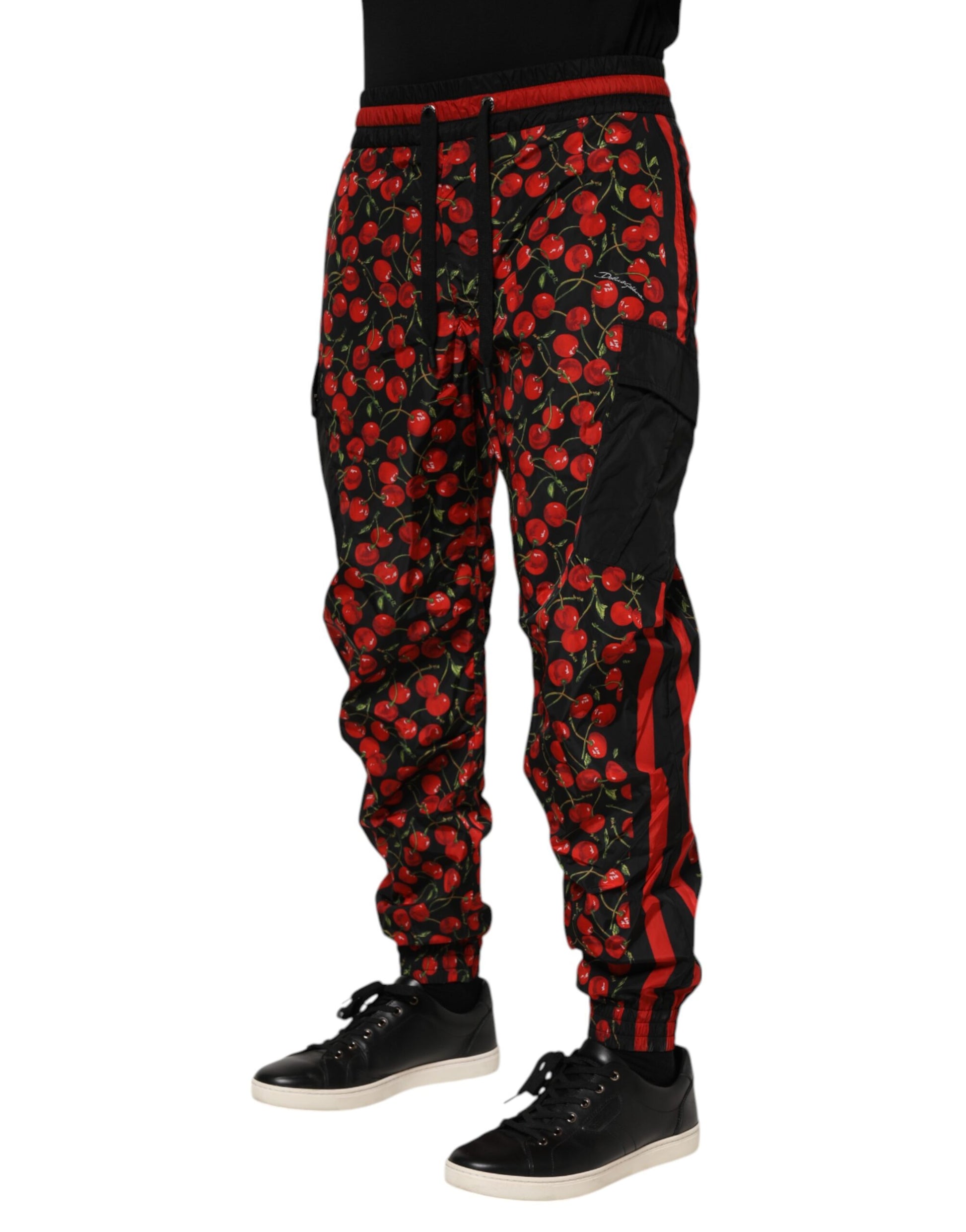 Dolce & Gabbana Pantalon de jogging Homme imprimé cerises noires et rouges