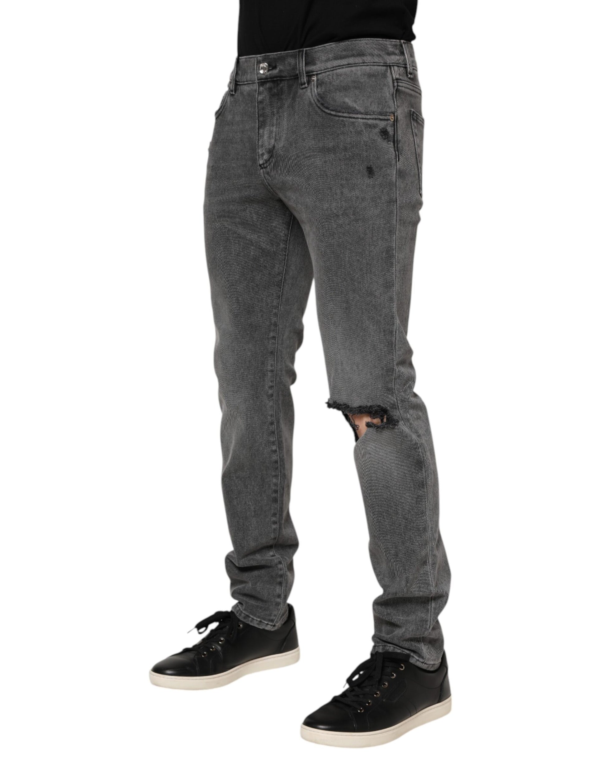 Dolce & Gabbana Grey Skinny Jeans for Men detail view