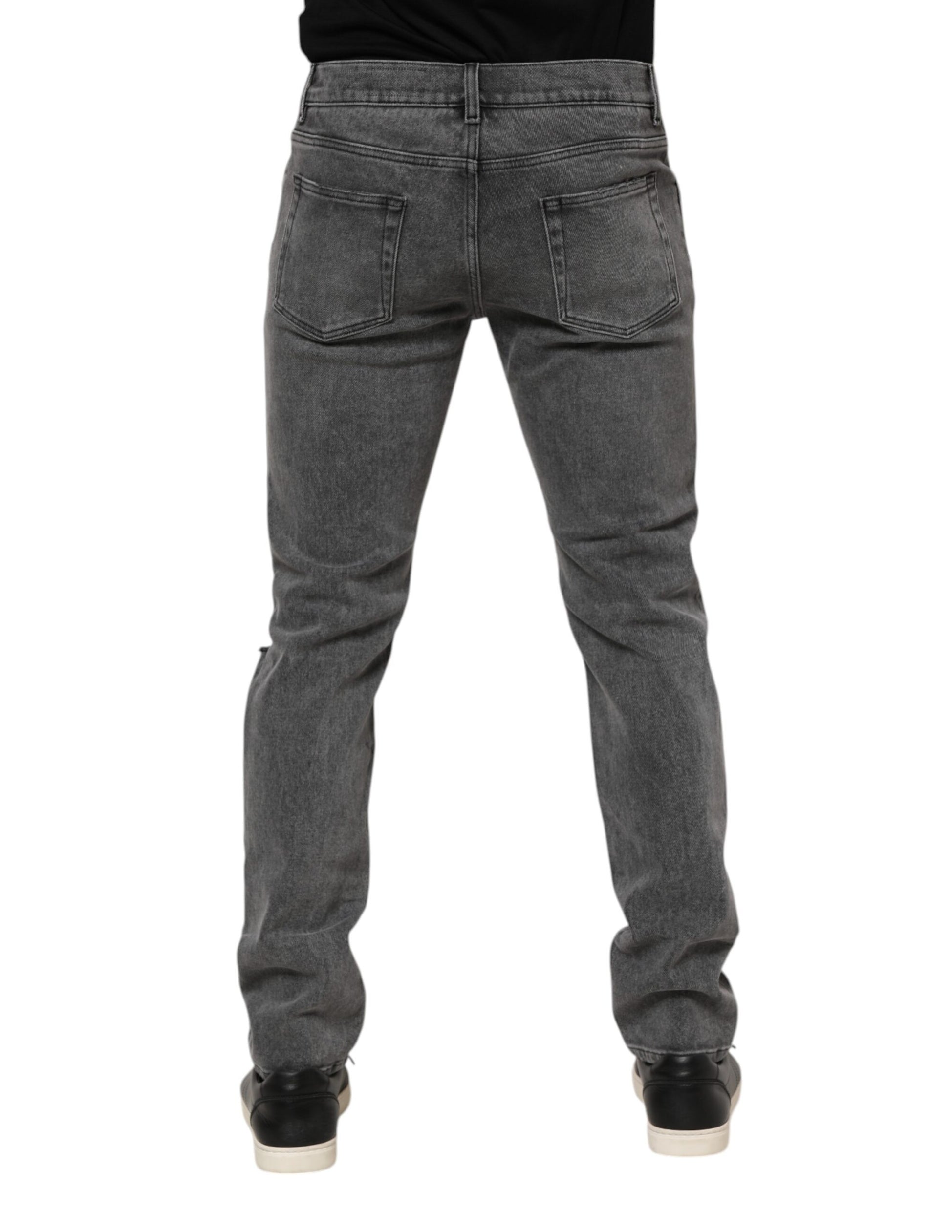 Dolce & Gabbana Grey Skinny Jeans for Men side view