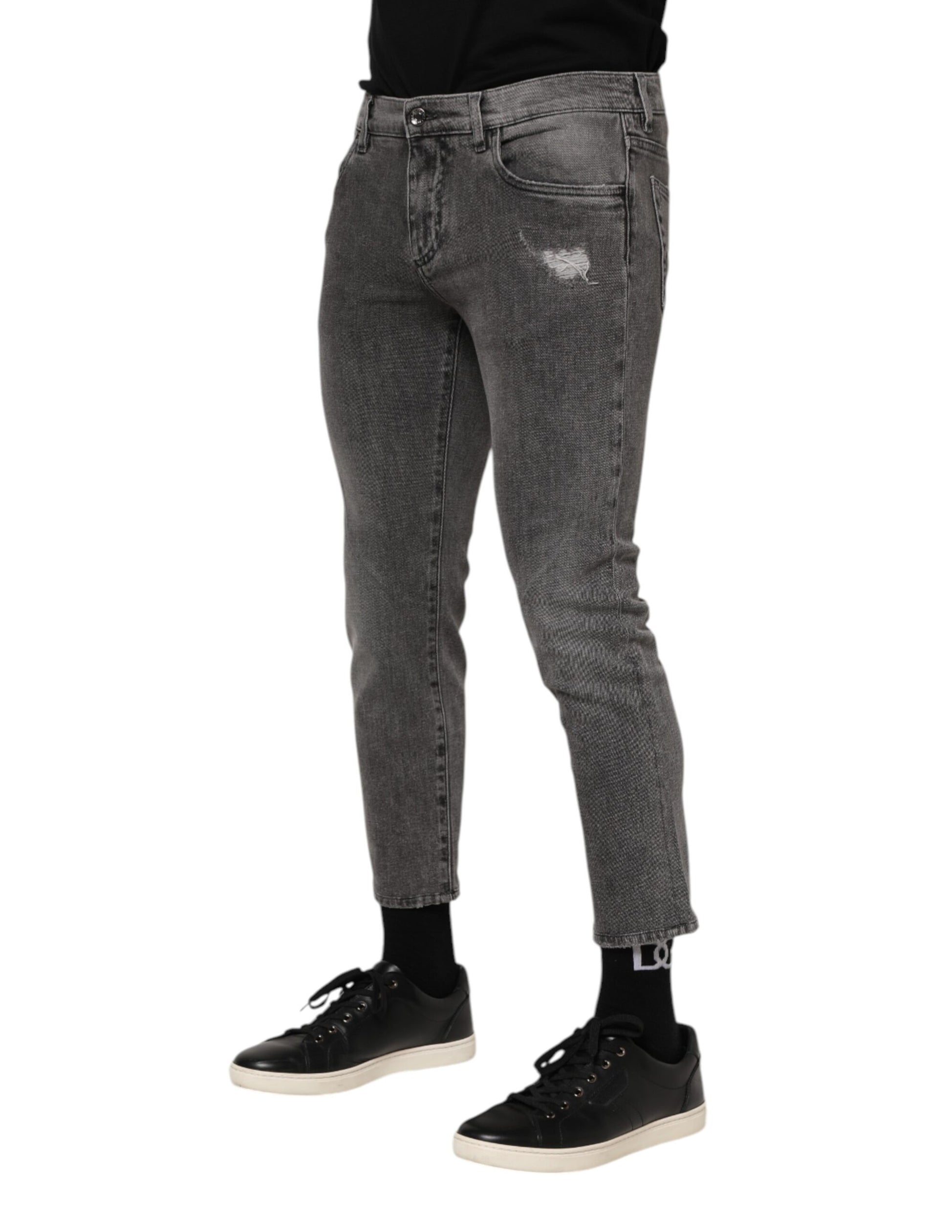 Dolce & Gabbana Grey Skinny Jeans for Men detail view