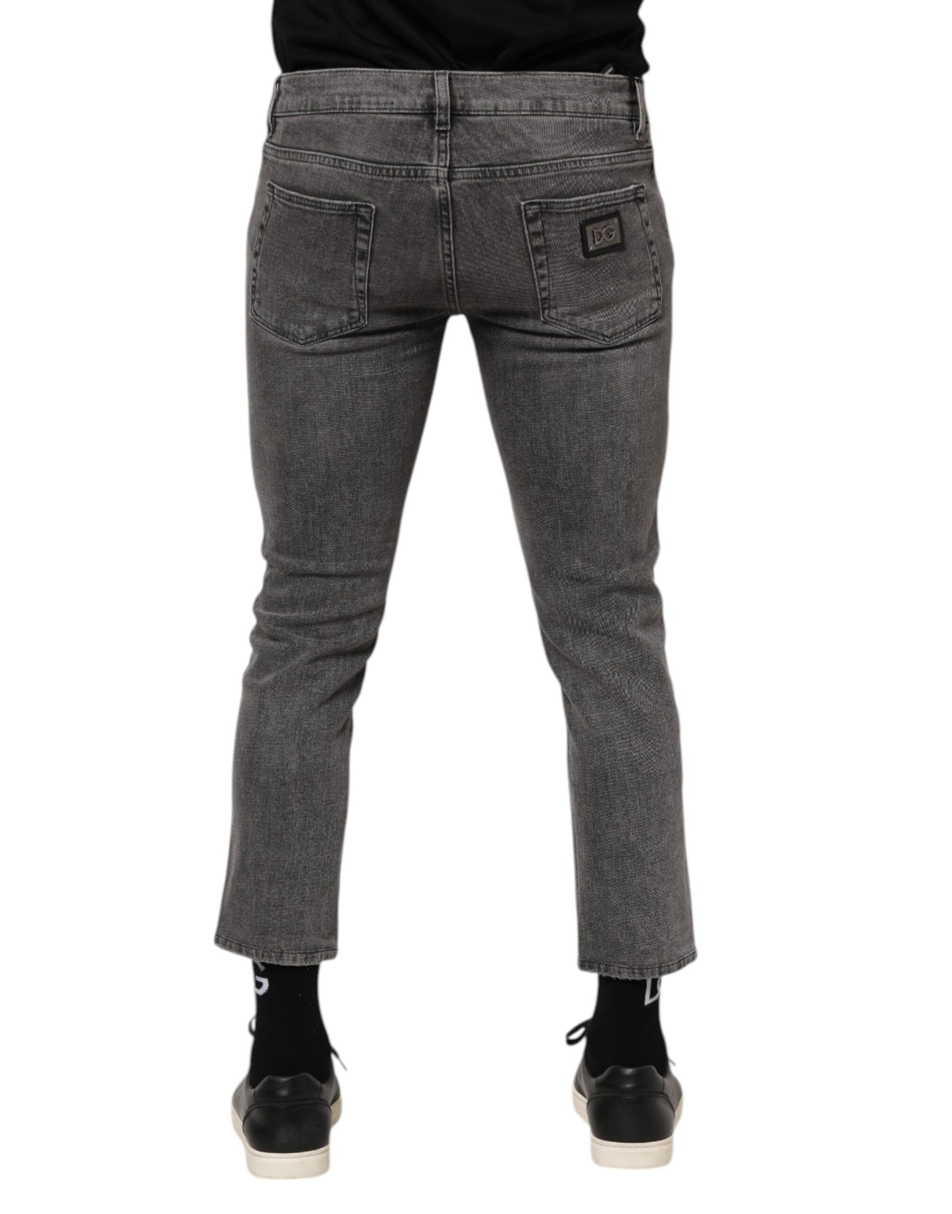 Dolce & Gabbana Grey Skinny Jeans for Men side view