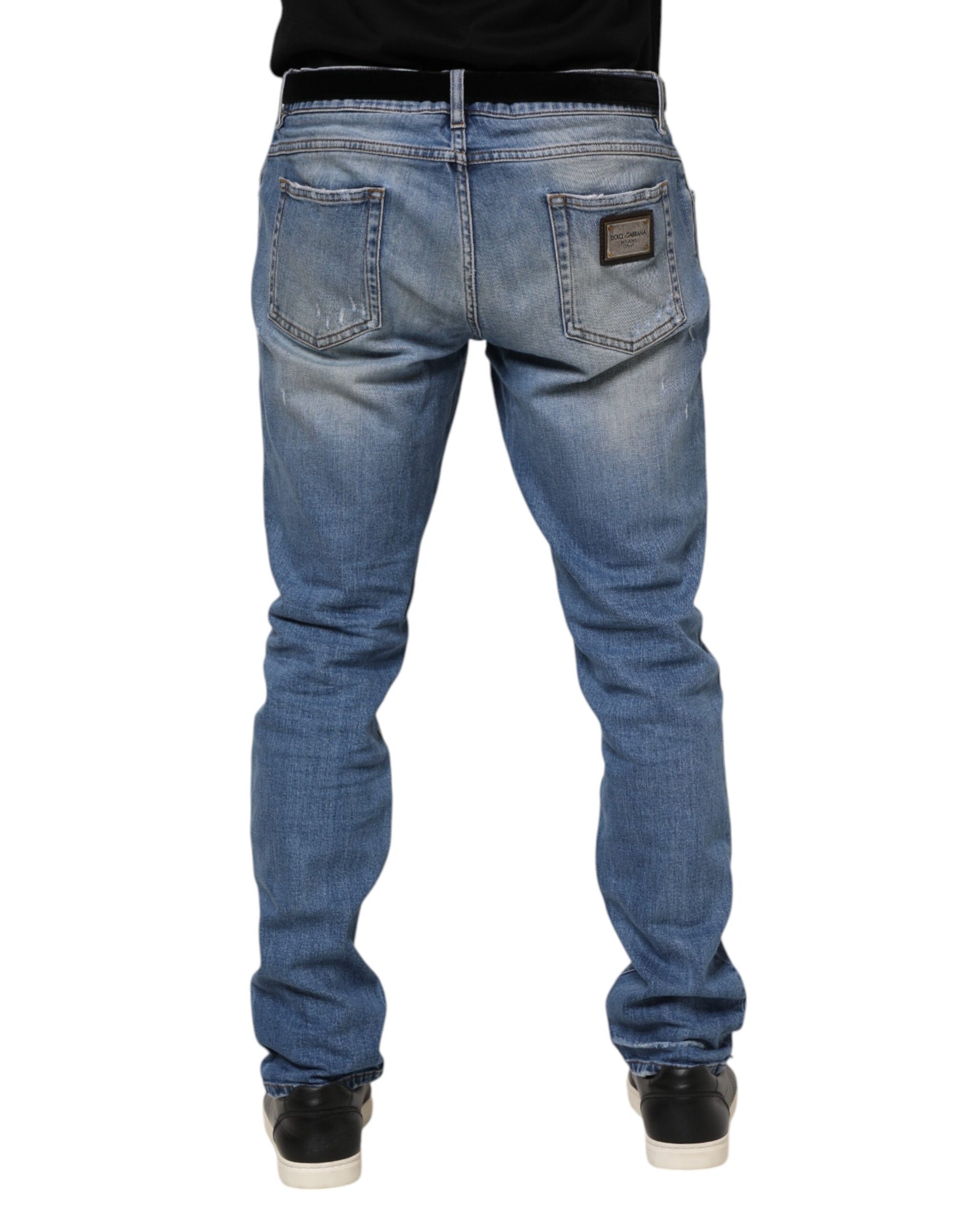 Dolce & Gabbana Blue Relaxed Fit Jeans for Men side view
