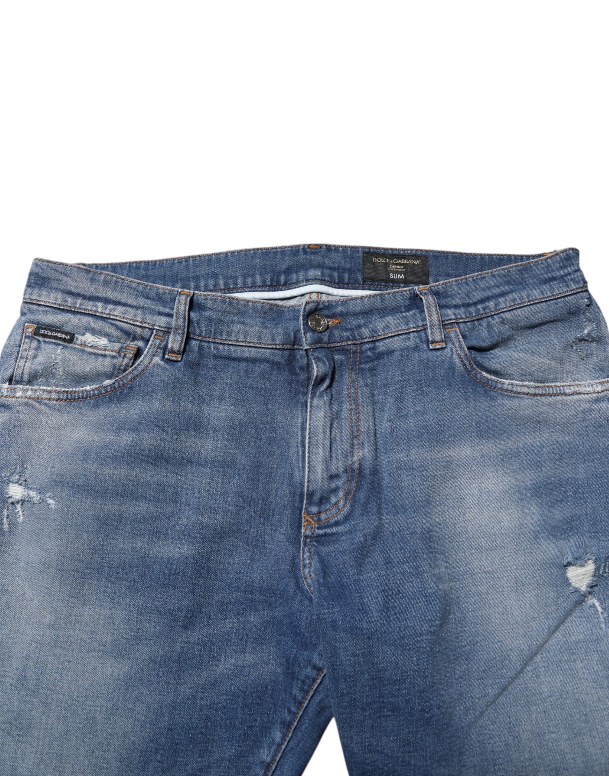 Dolce & Gabbana Blue Skinny Jeans for Men additional view