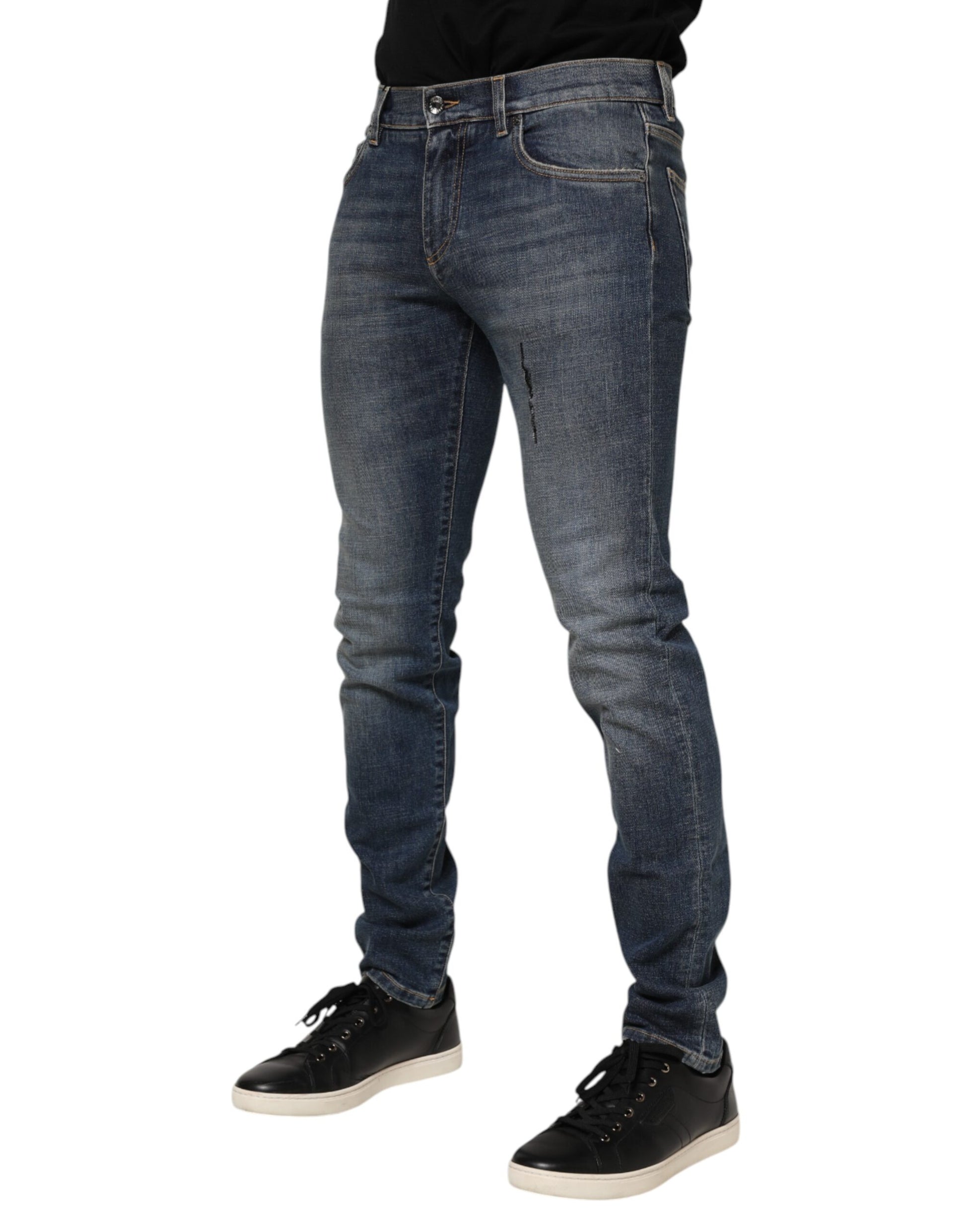 Dolce & Gabbana Blue Skinny Jeans for Men detail view