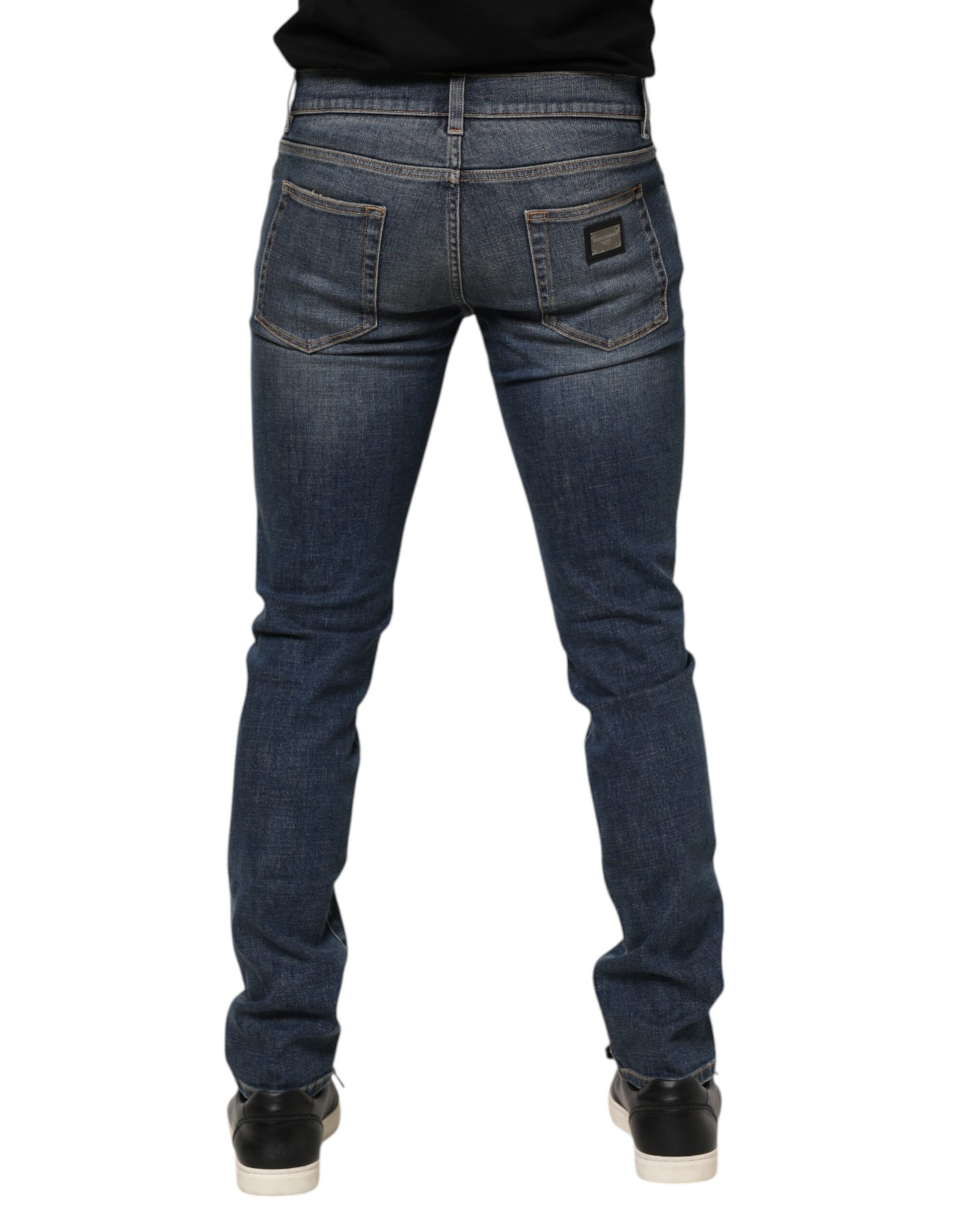 Dolce & Gabbana Blue Skinny Jeans for Men side view