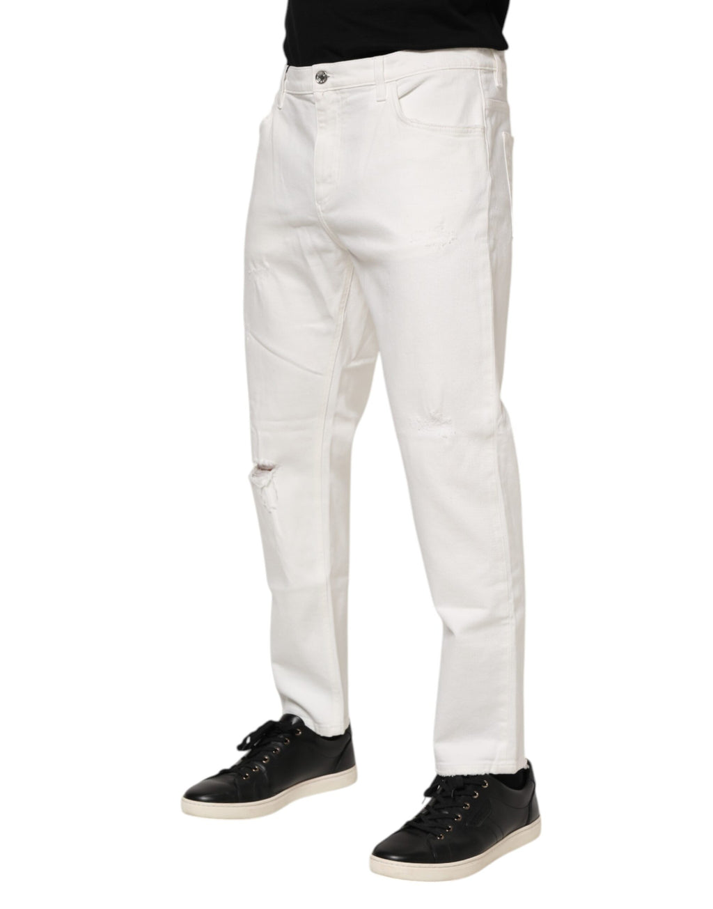 Dolce & Gabbana White Relaxed Fit Jeans for Men detail view