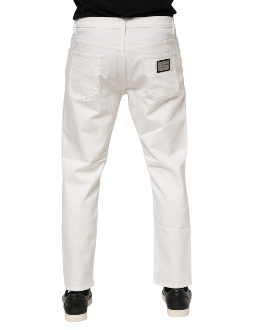 Dolce & Gabbana White Relaxed Fit Jeans for Men side view