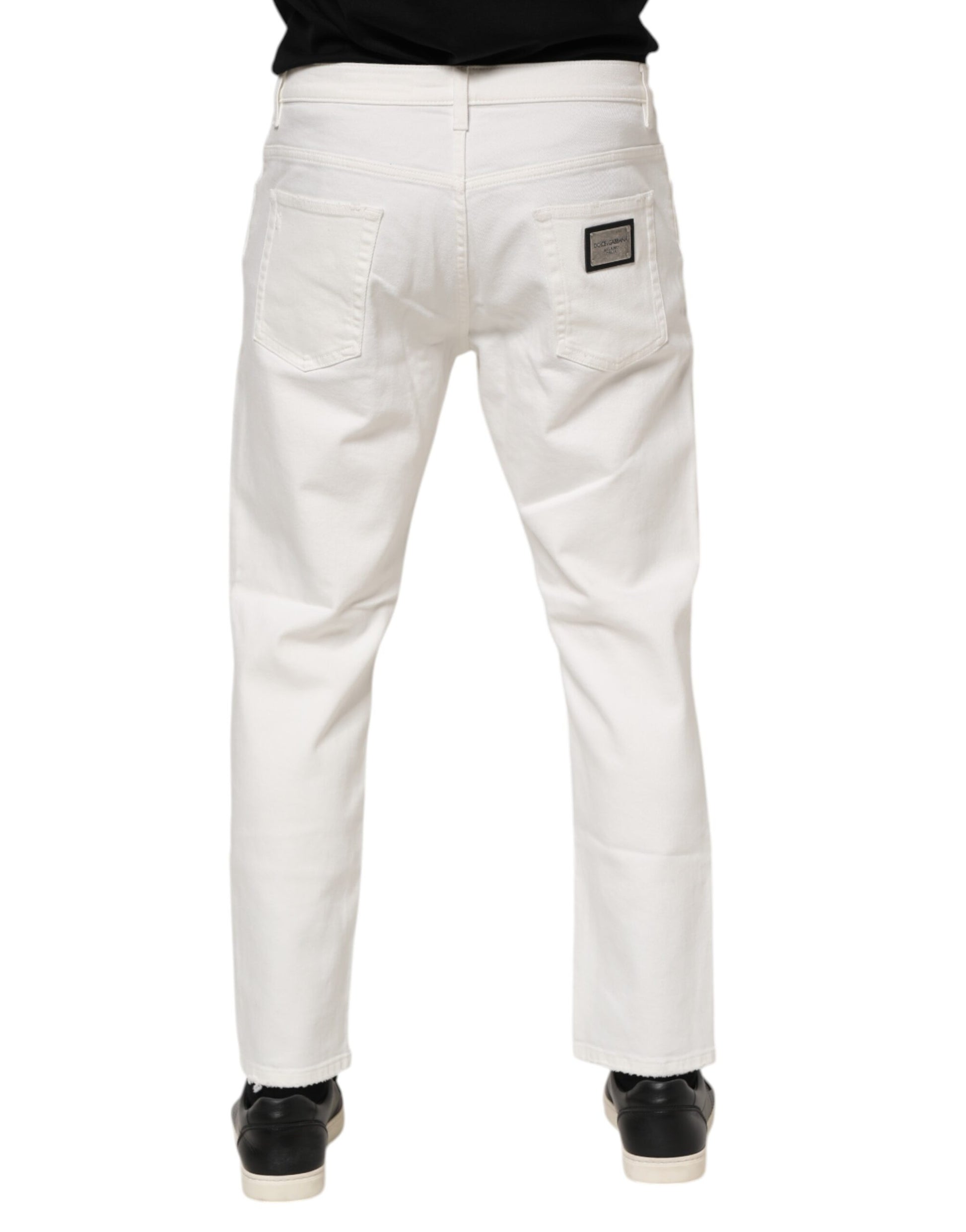 Dolce & Gabbana White Relaxed Fit Jeans for Men side view