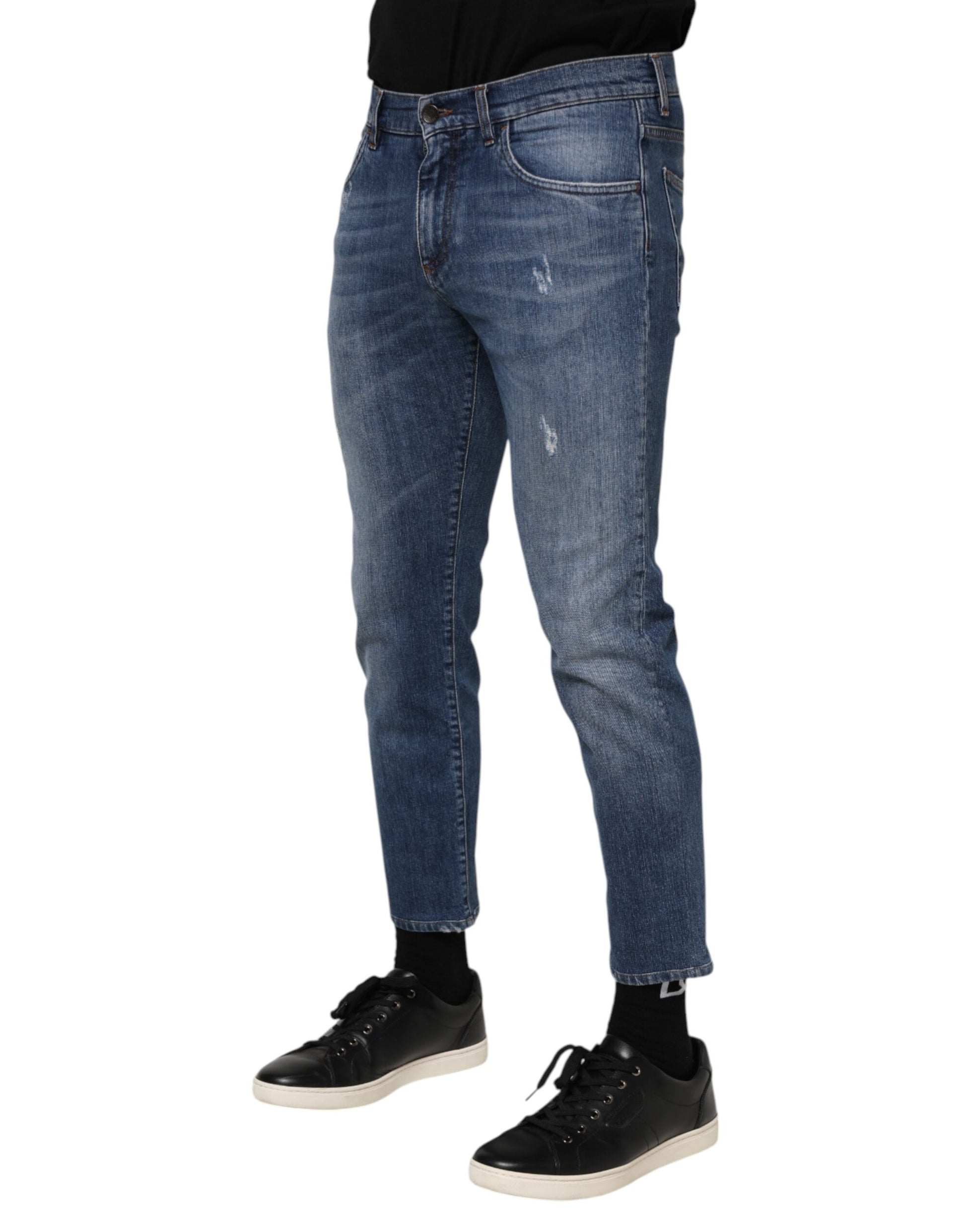 Jean en jean à logo Dolce & Gabbana en coton bleu