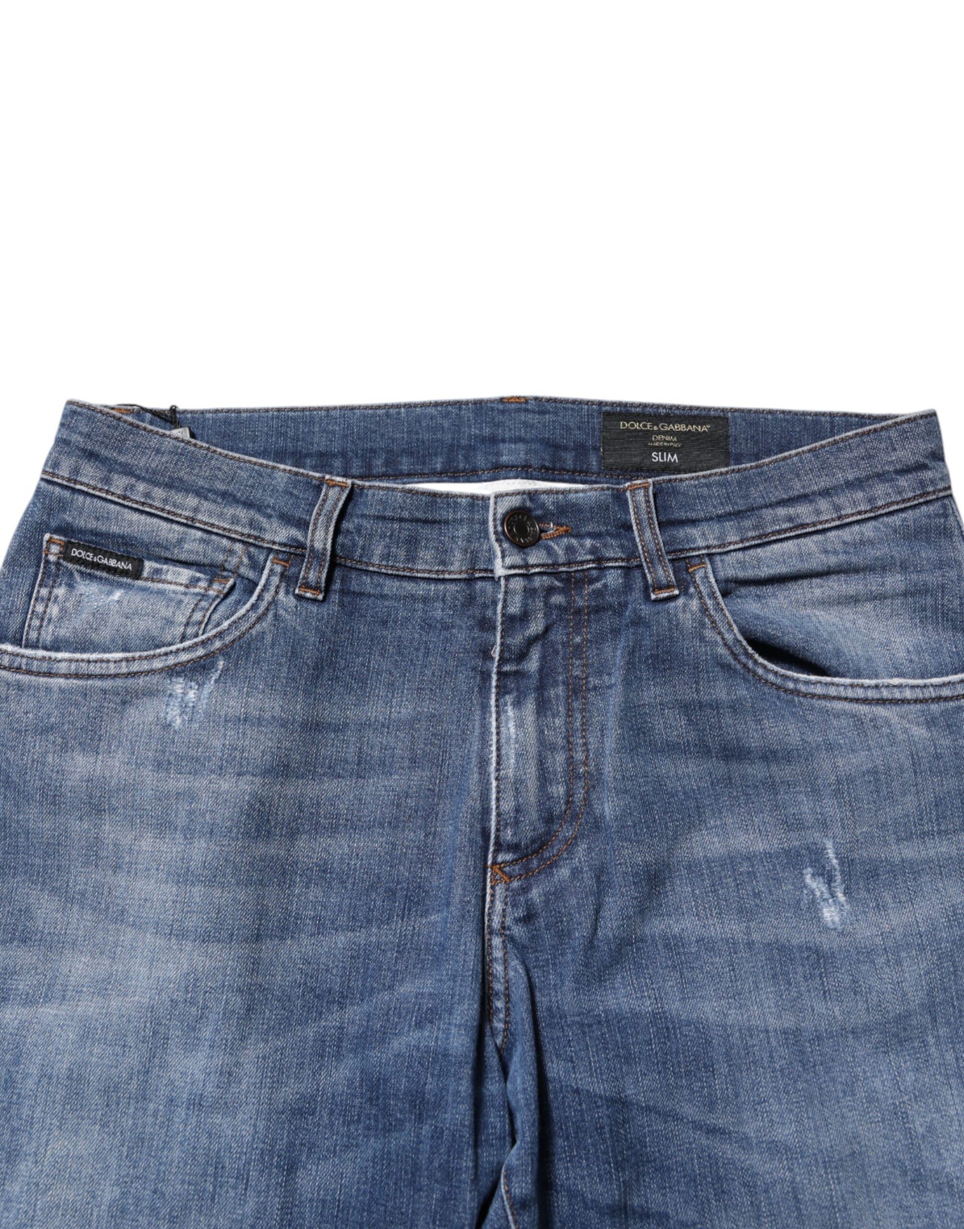 Jean en jean à logo Dolce & Gabbana en coton bleu