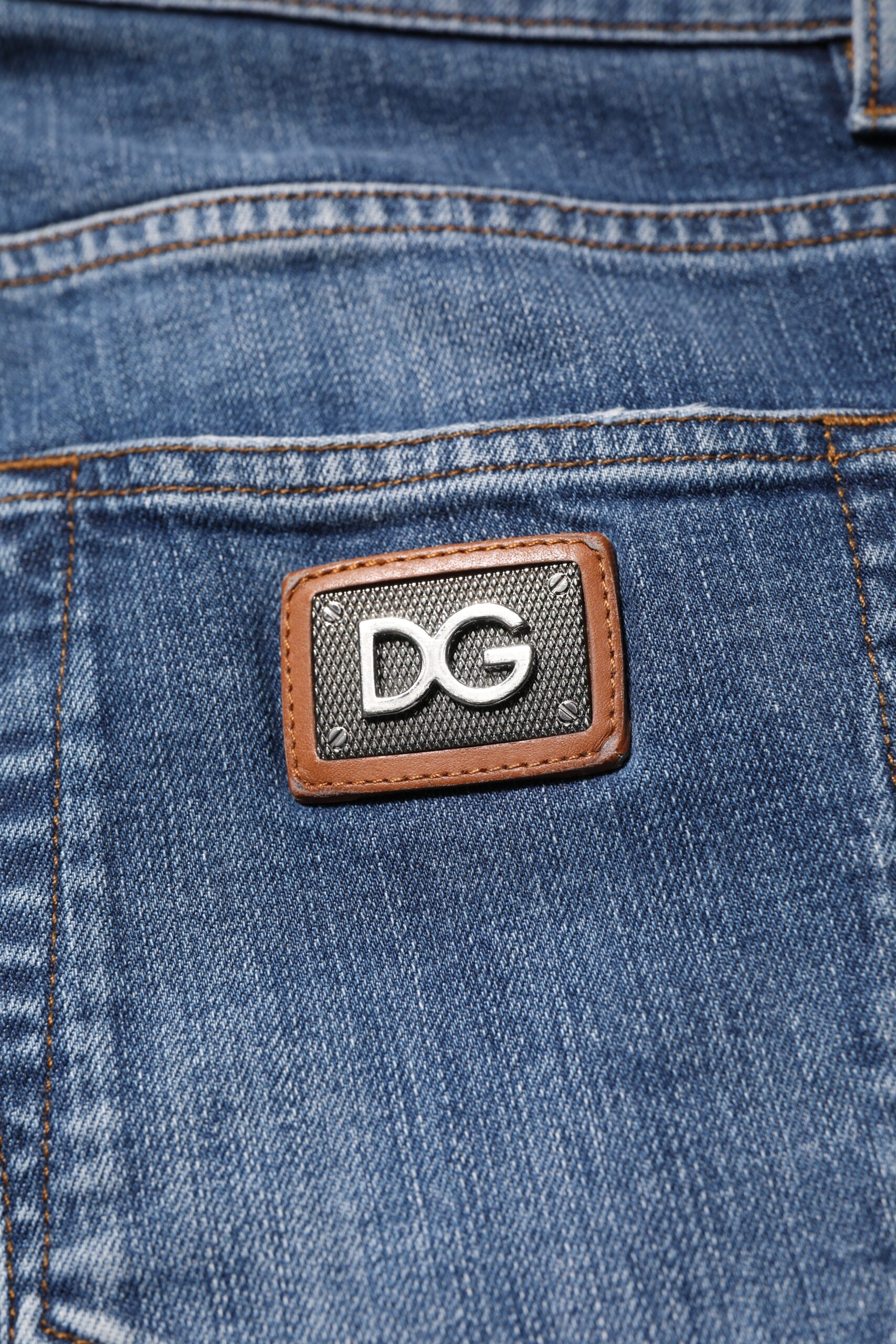 Jean en jean à logo Dolce & Gabbana en coton bleu