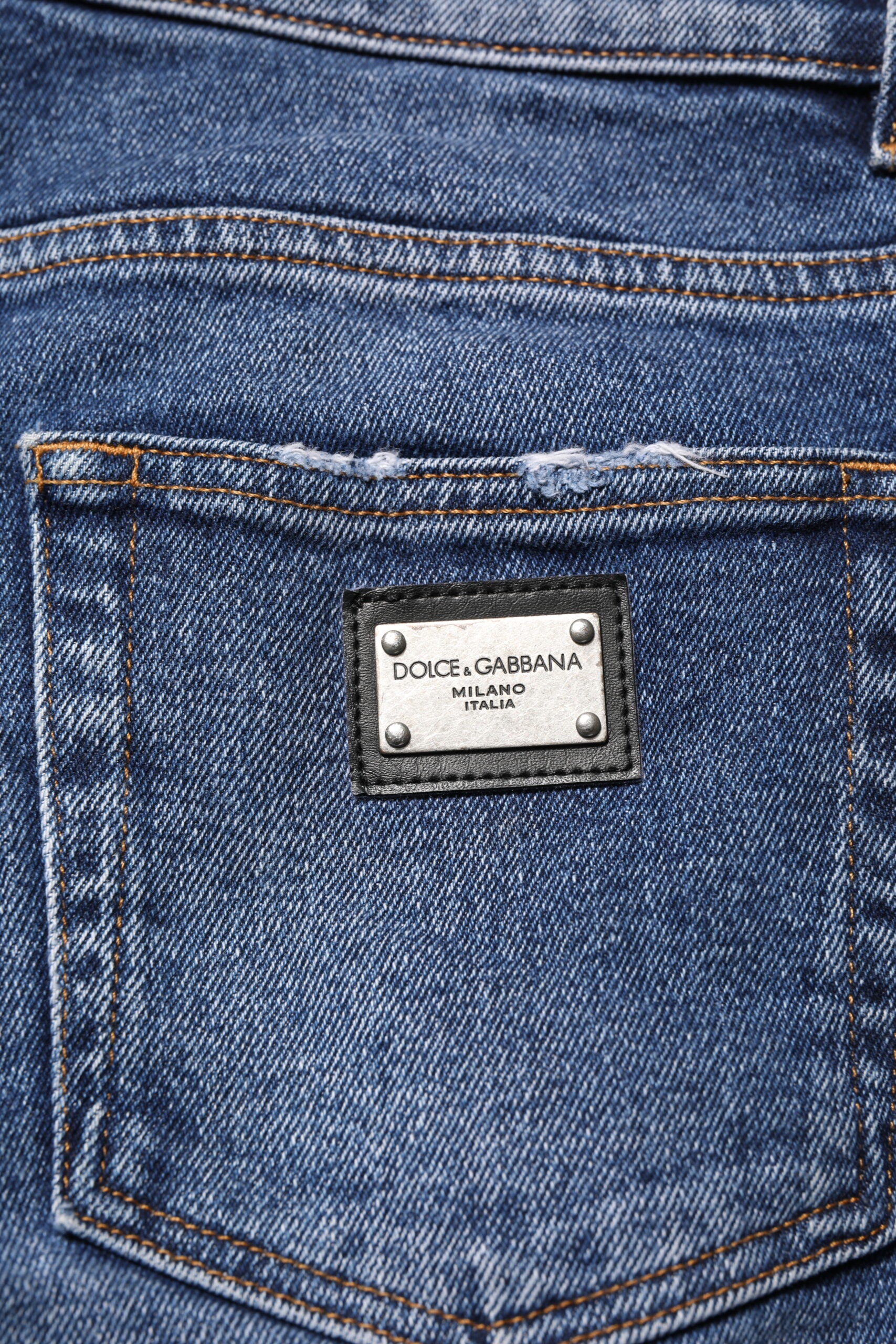 Dolce & Gabbana Blue Skinny Jeans for Men additional view
