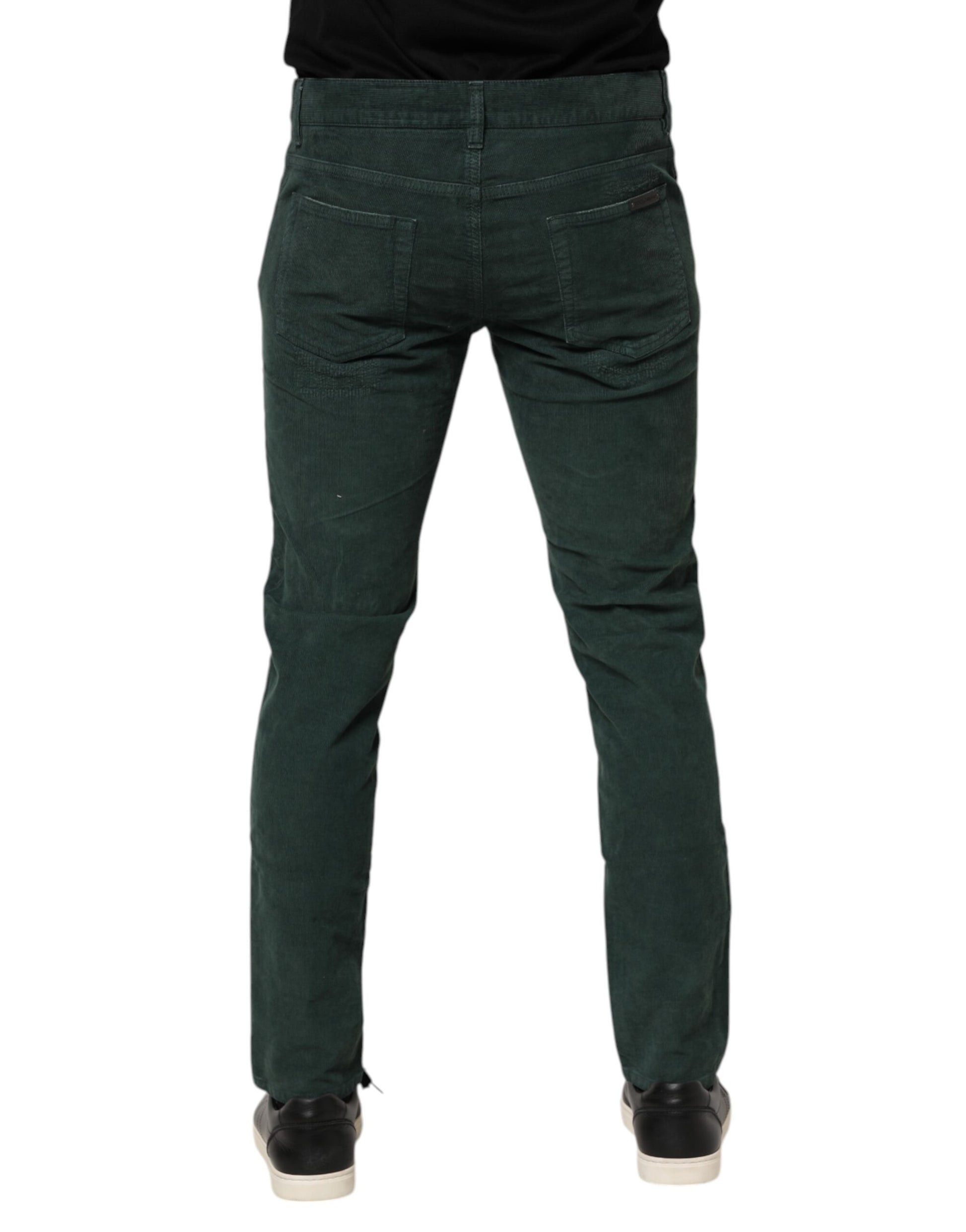 Dolce & Gabbana Green Skinny Pants for Men side view