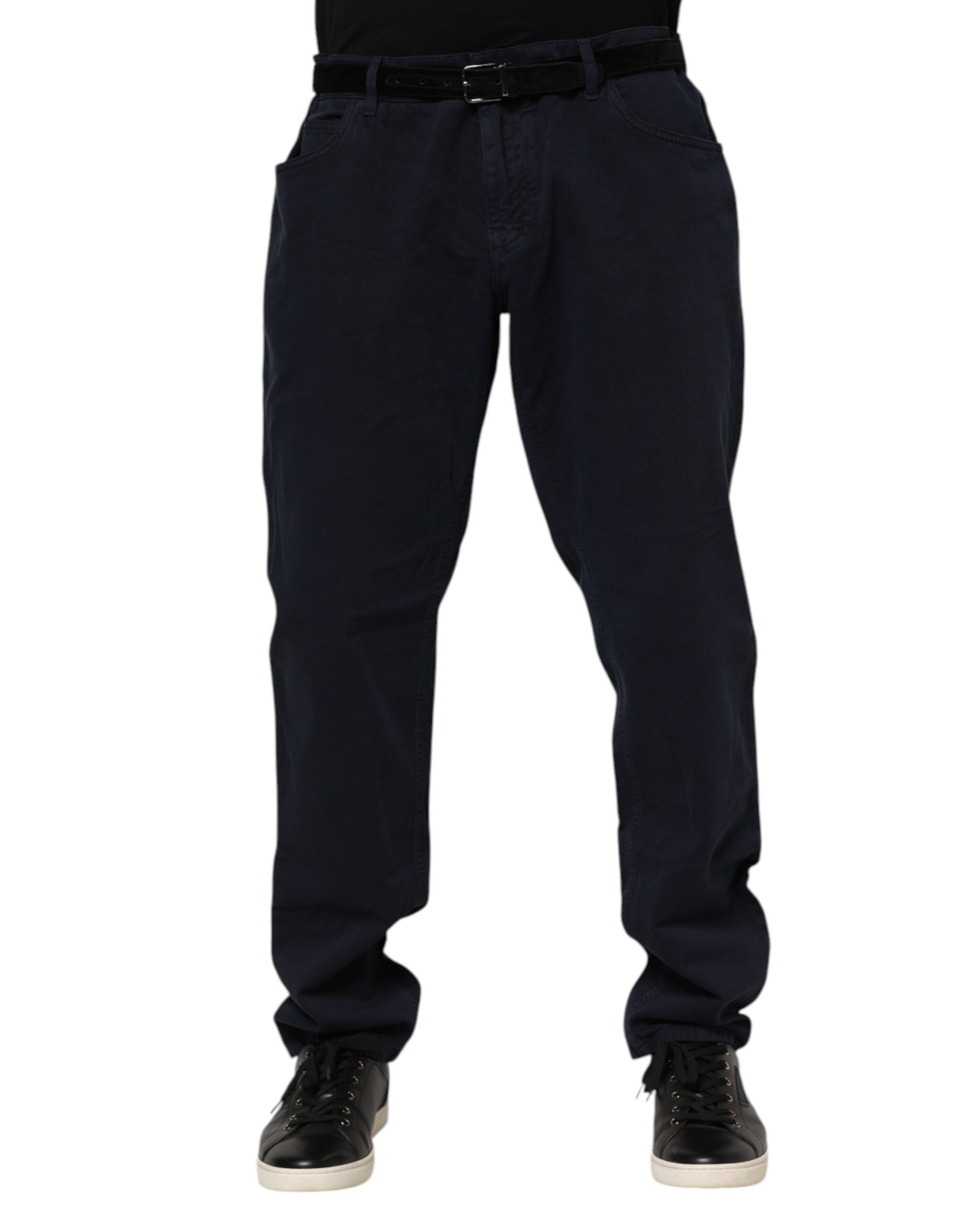 Dolce & Gabbana Black Cotton Tapered Denim Jeans