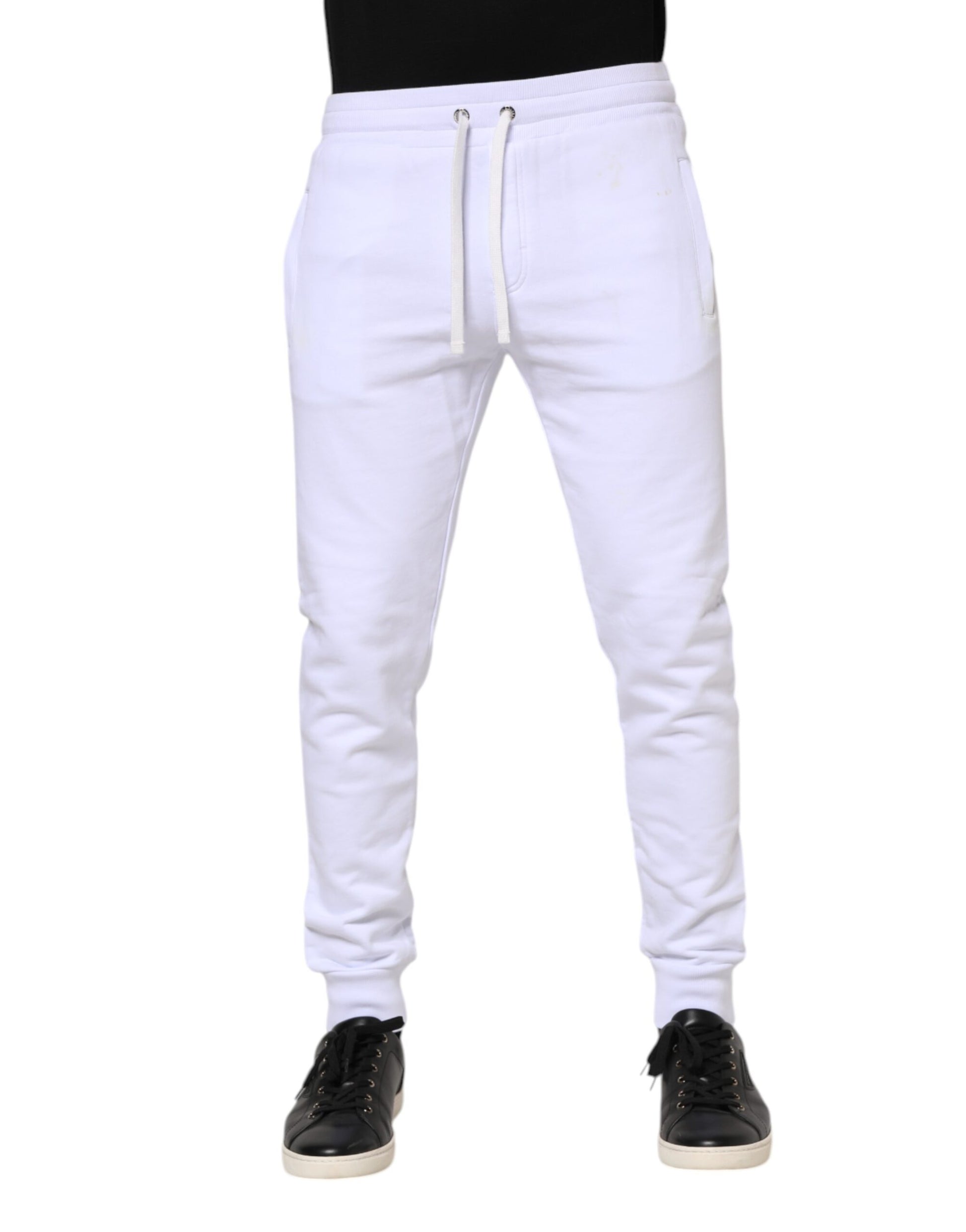 Pantalon de jogging Dolce & Gabbana en coton blanc à cordon de serrage