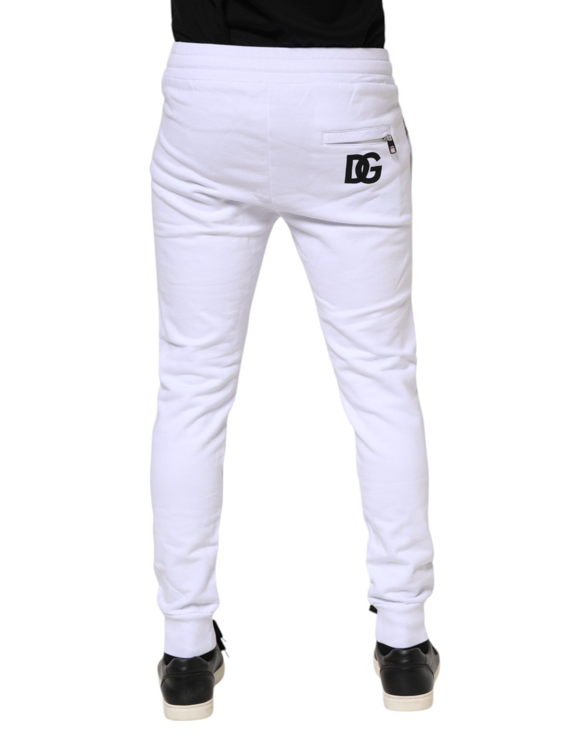 Pantalon de jogging Dolce & Gabbana en coton blanc à cordon de serrage