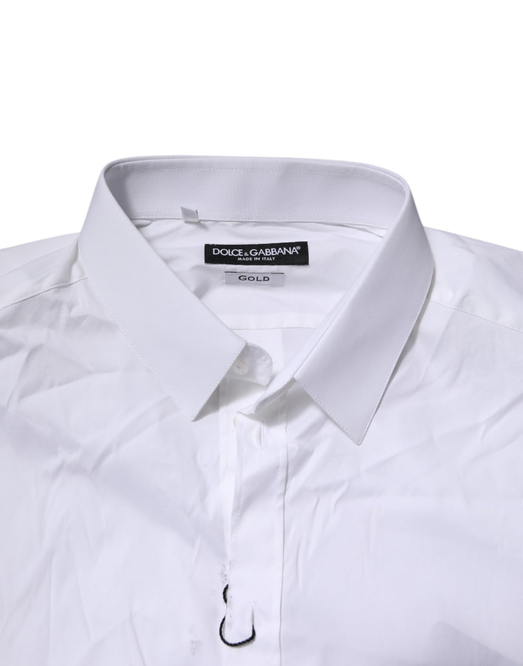Chemise Habillée Manches Longues Dolce & Gabbana GOLD en Coton Blanc