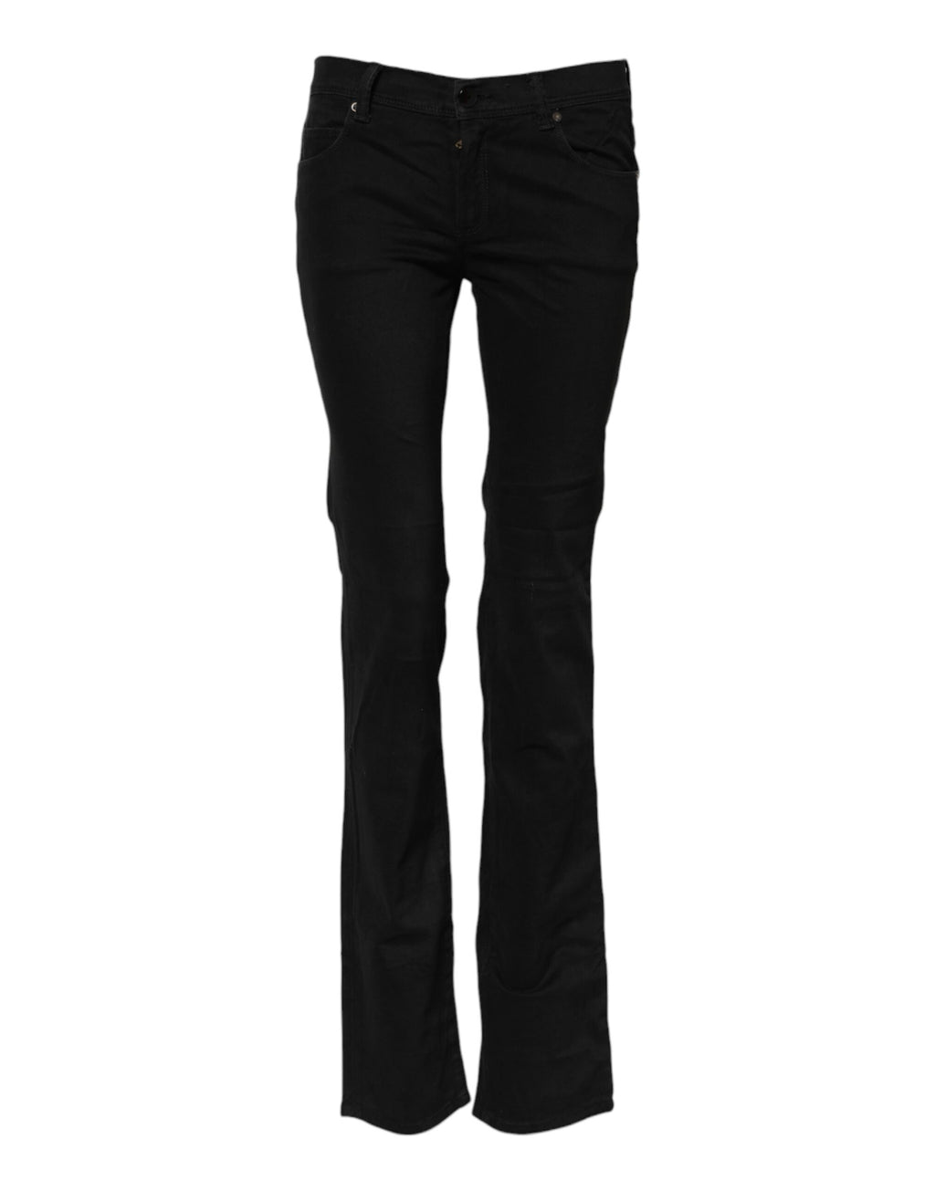 Jean évasé en denim stretch de coton noir Ermanno Scervino