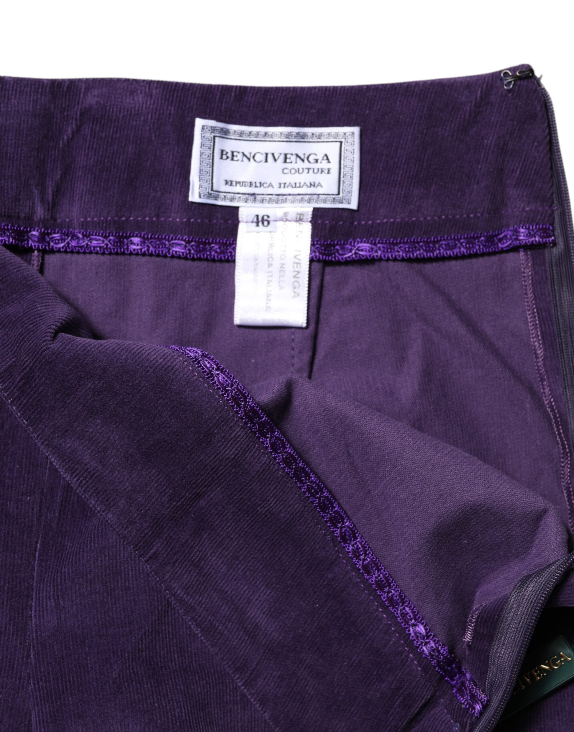 BENCIVENGA Purple Flared Pants for Women side view