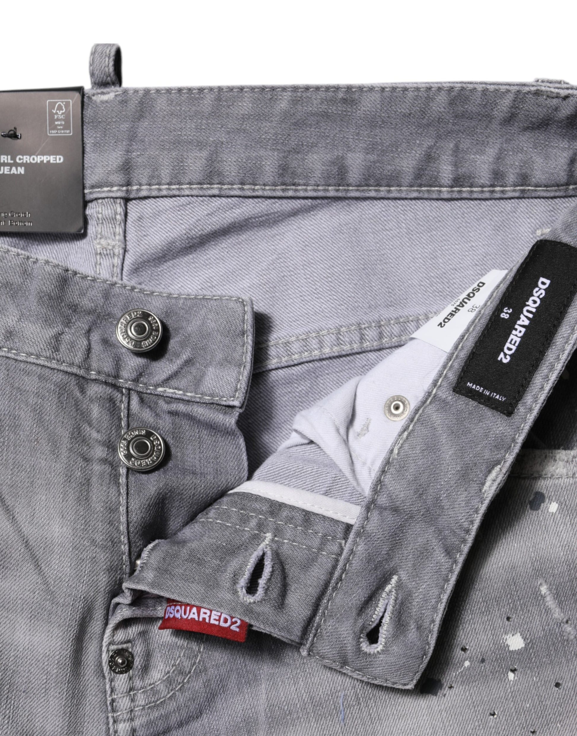 Dsquared² Grey Relaxed Fit Jeans for Women side view