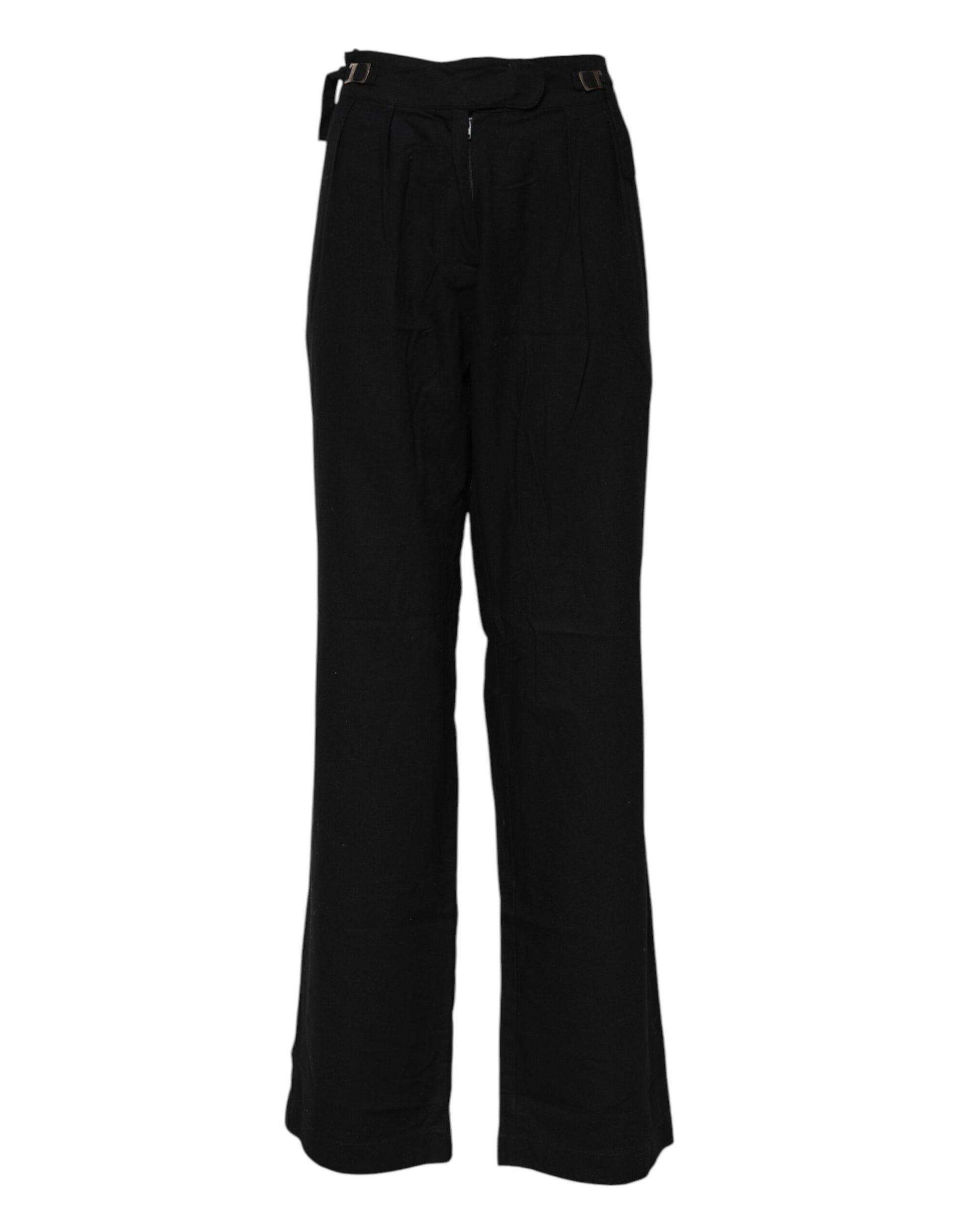 Ermanno Scervino – Schwarze Hose mit geradem Schnitt und hoher Taille