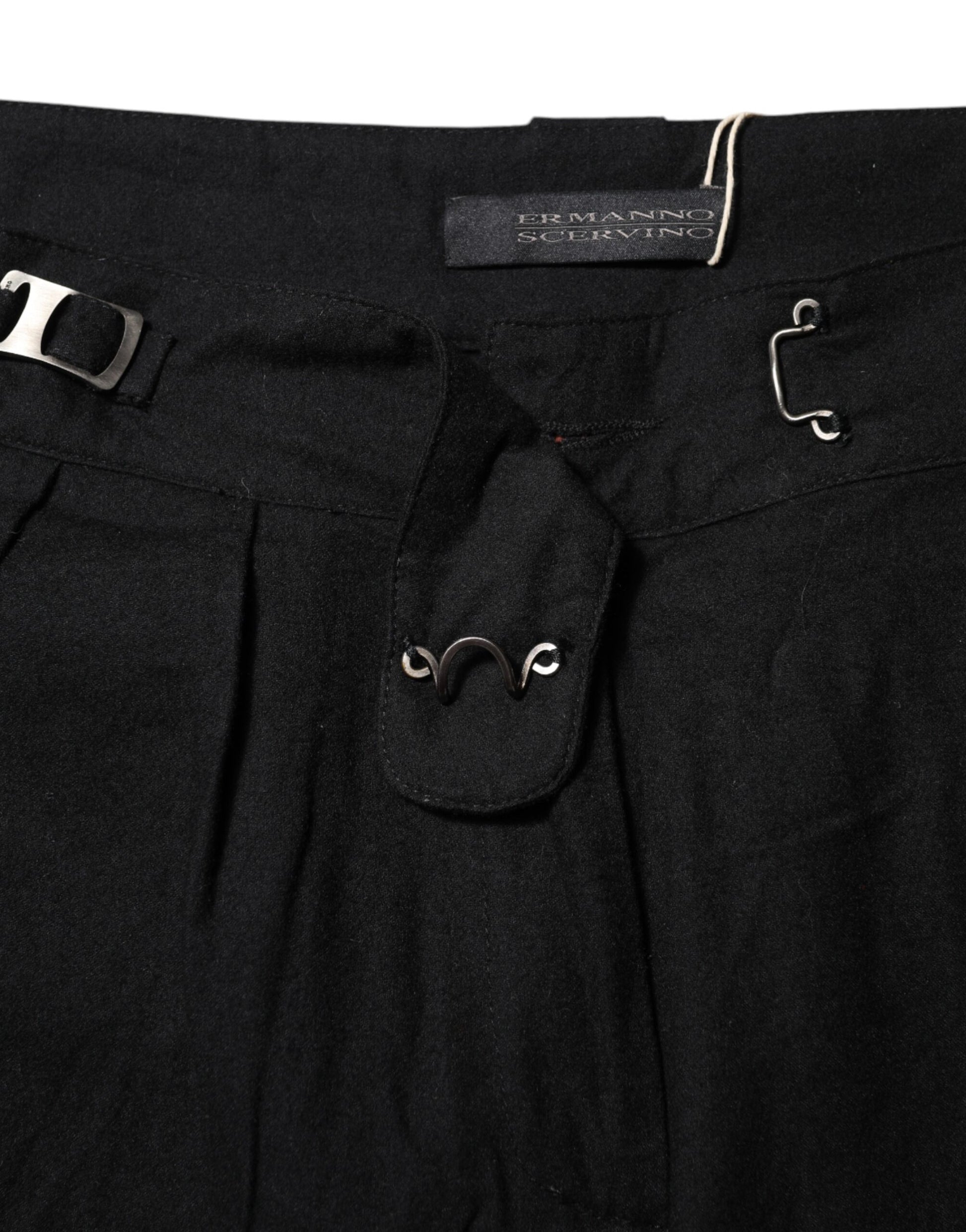 Ermanno Scervino – Schwarze Hose mit geradem Schnitt und hoher Taille