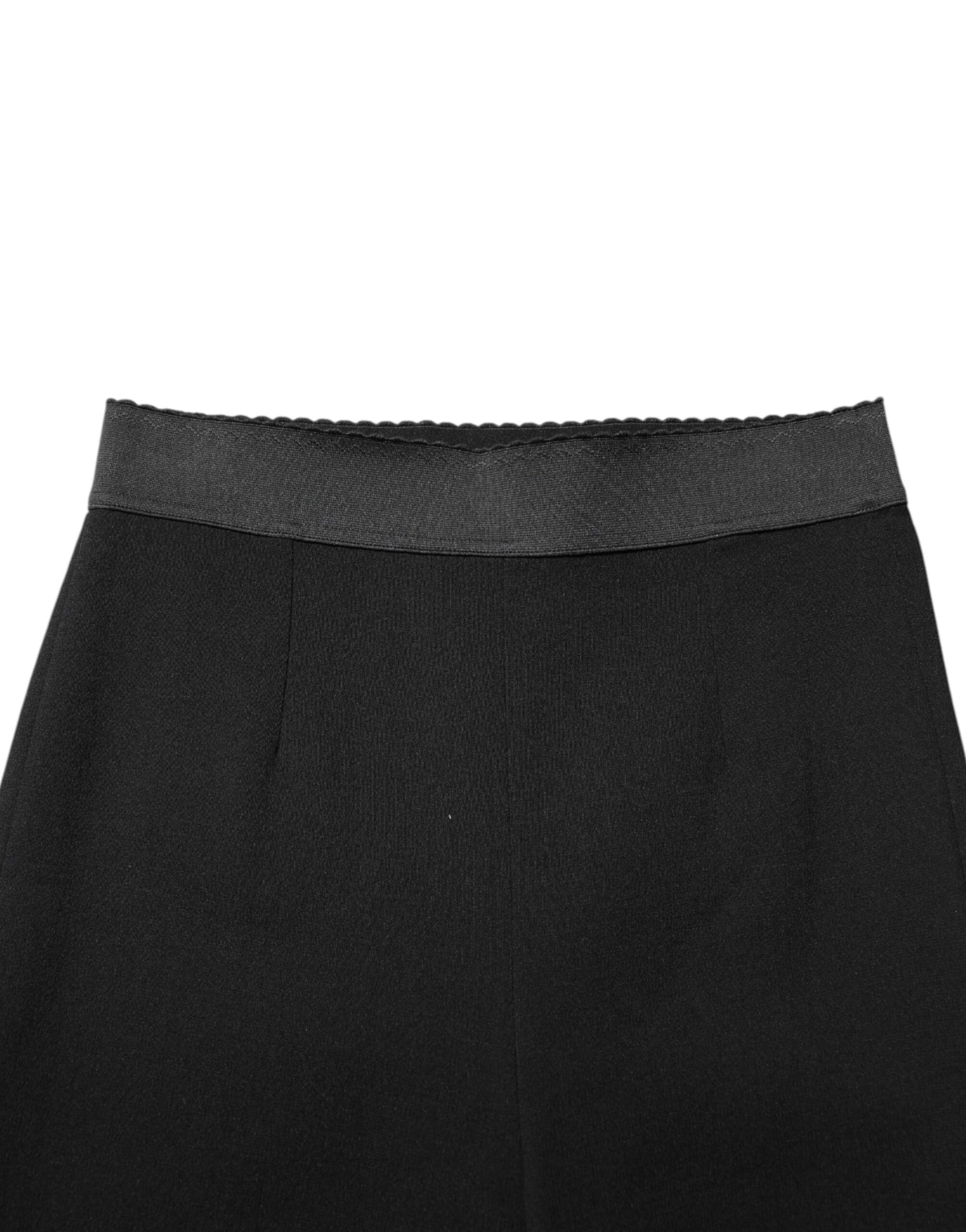 Dolce & Gabbana Black Wool Leggings Stretch Pants