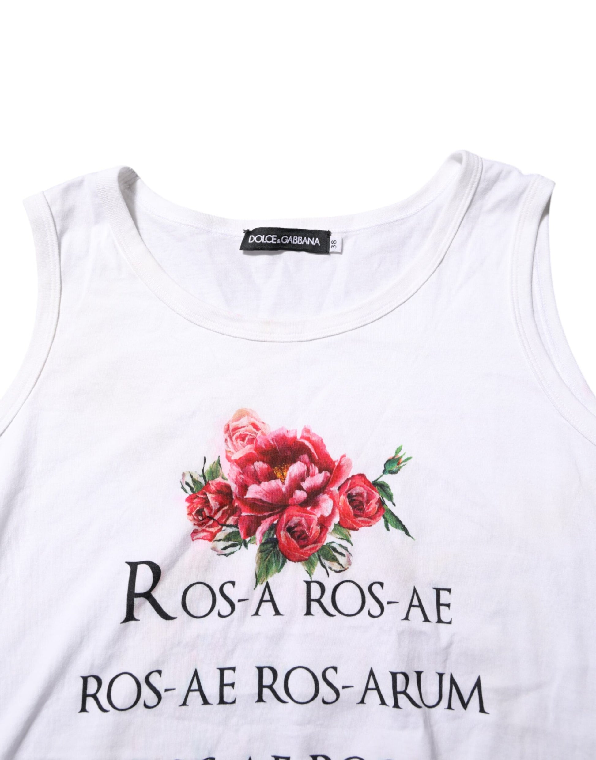 Dolce & Gabbana White Sleeveless T-Shirt for Women side view