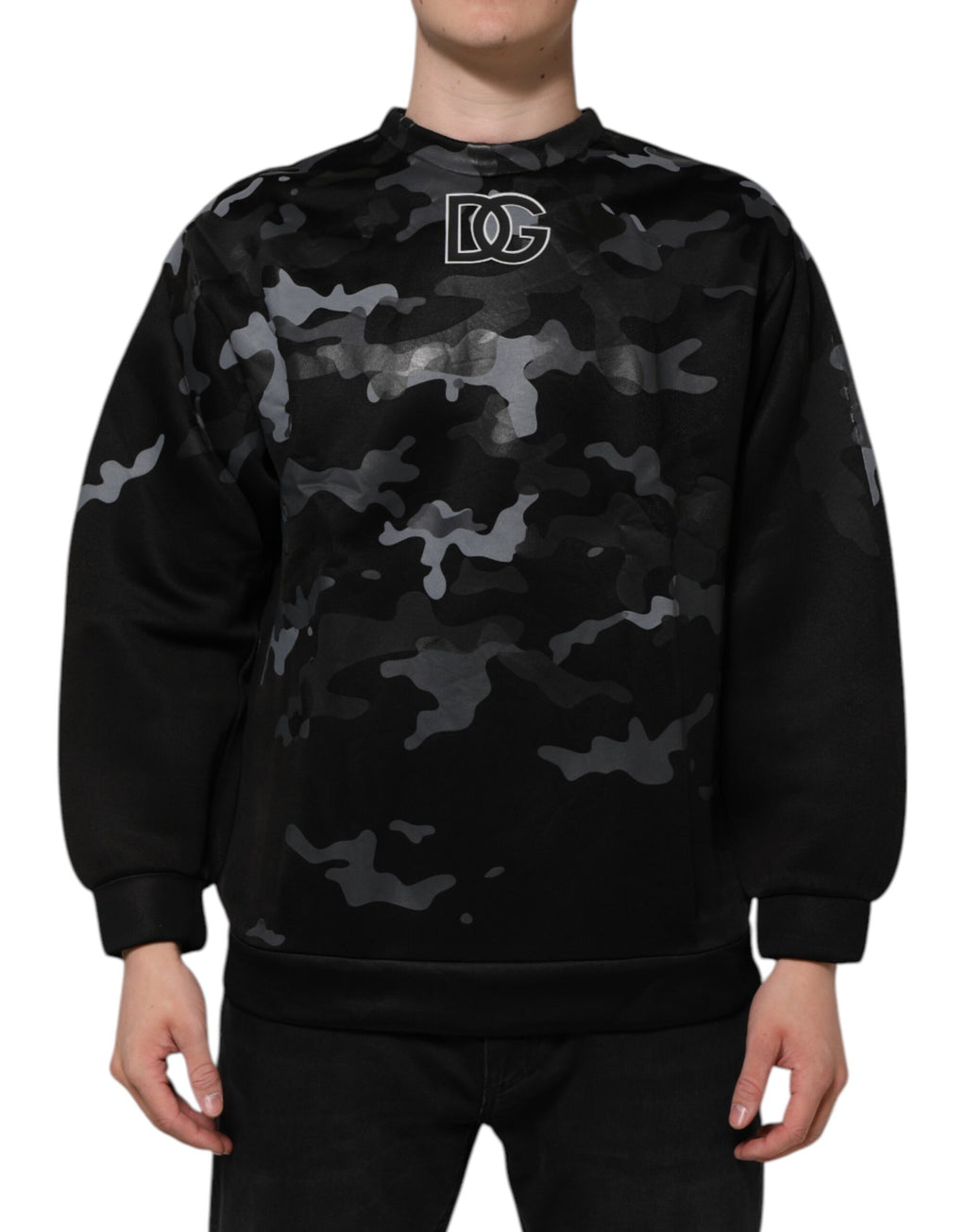Sweat-shirt Dolce & Gabbana motif camouflage noir